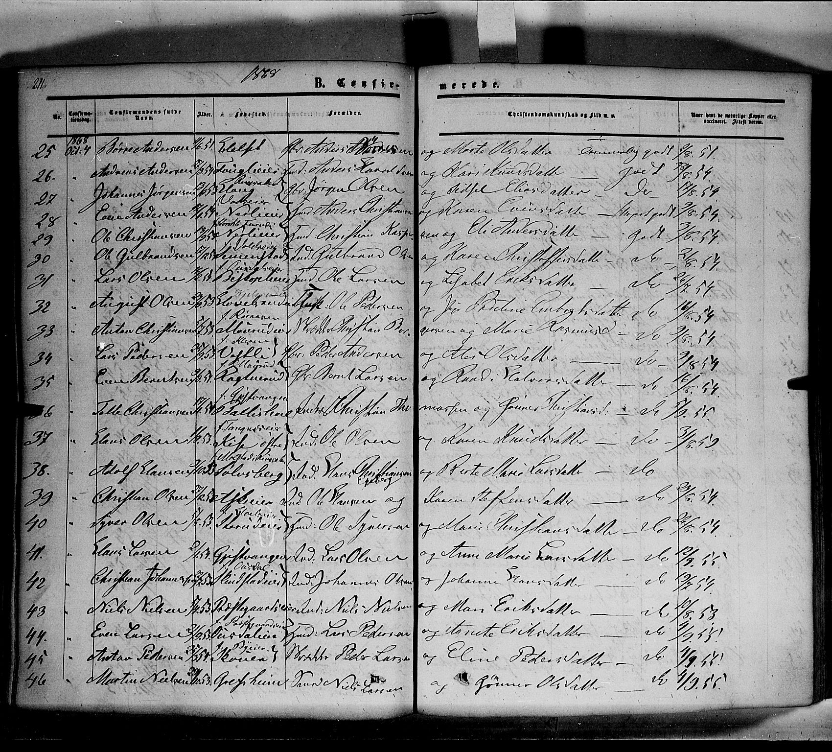 Nes prestekontor, Hedmark, AV/SAH-PREST-020/K/Ka/L0004: Parish register (official) no. 4, 1852-1886, p. 211