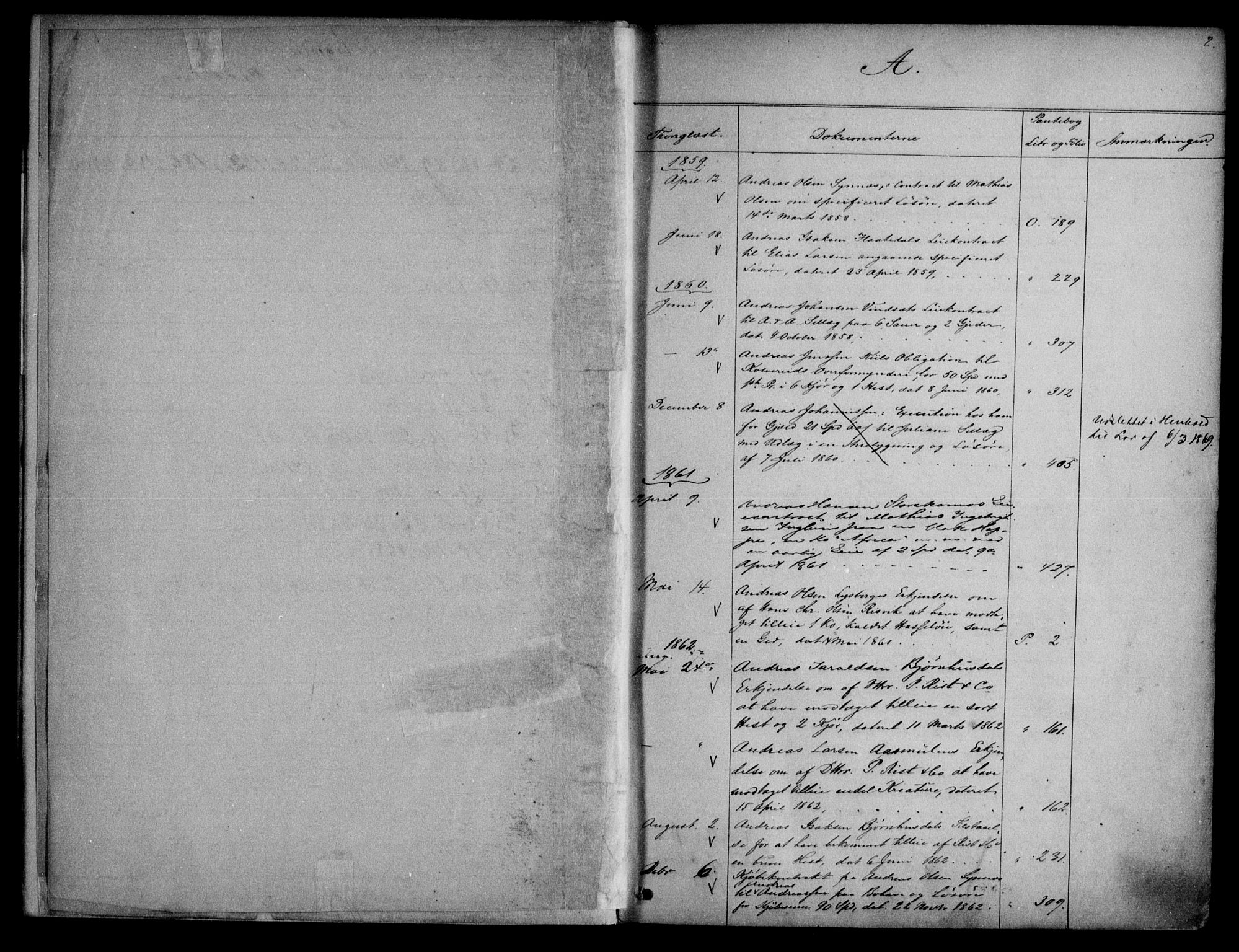 Namdal sorenskriveri, SAT/A-4133/1/2/2B/L0002: Mortgage register no. 2, 1850-1886, p. 2
