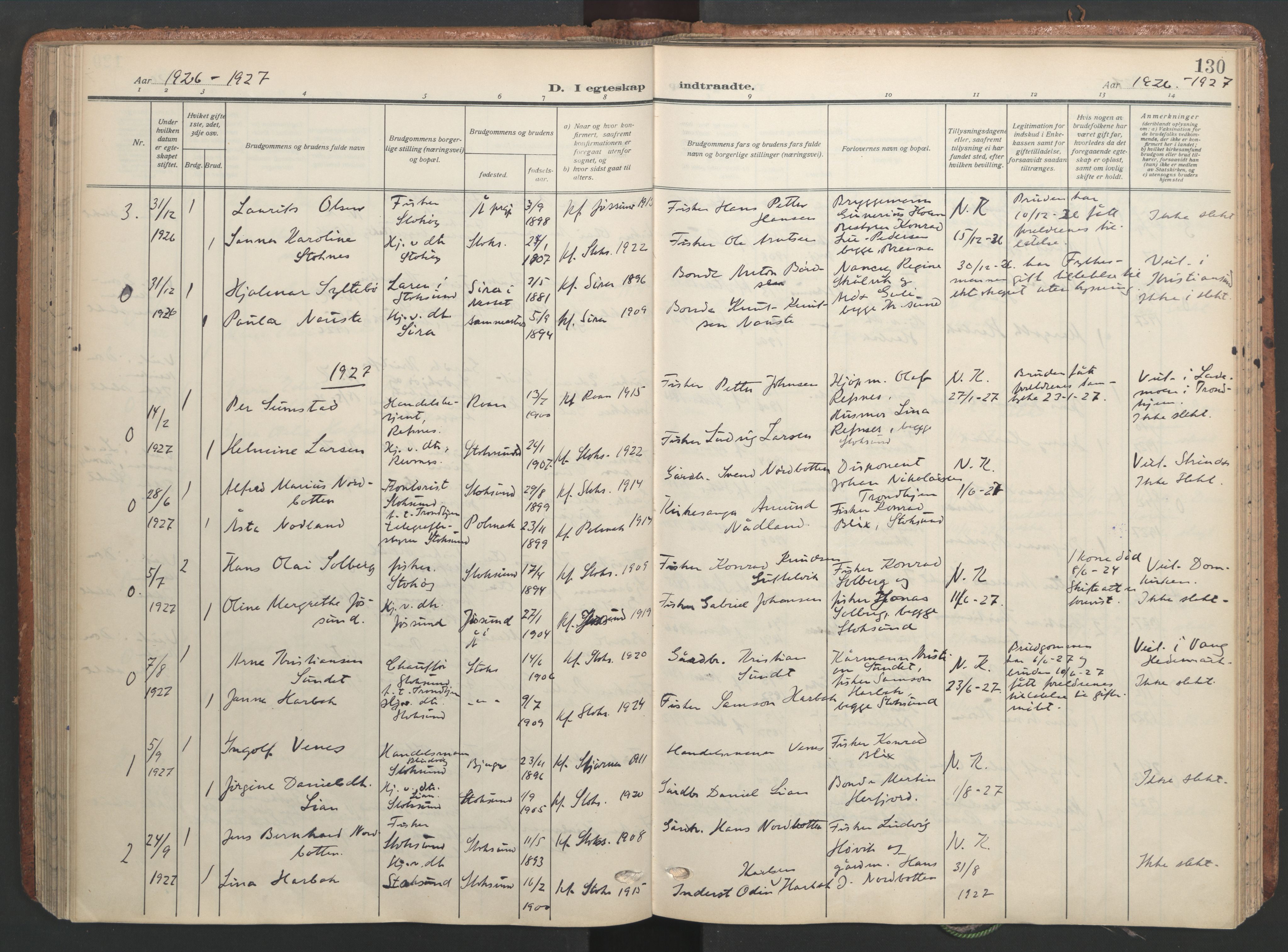 Ministerialprotokoller, klokkerbøker og fødselsregistre - Sør-Trøndelag, SAT/A-1456/656/L0694: Parish register (official) no. 656A03, 1914-1931, p. 130