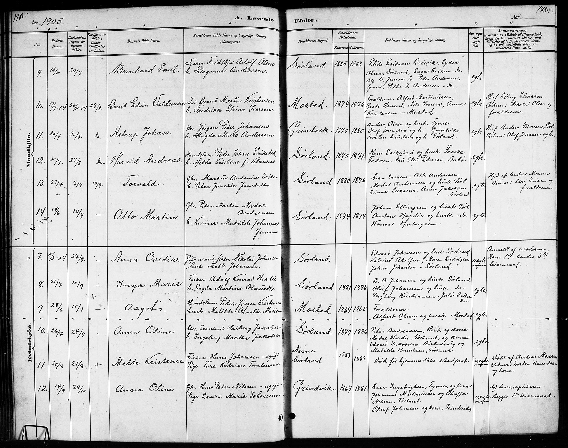 Ministerialprotokoller, klokkerbøker og fødselsregistre - Nordland, AV/SAT-A-1459/807/L0123: Parish register (copy) no. 807C01, 1884-1910, p. 140-141