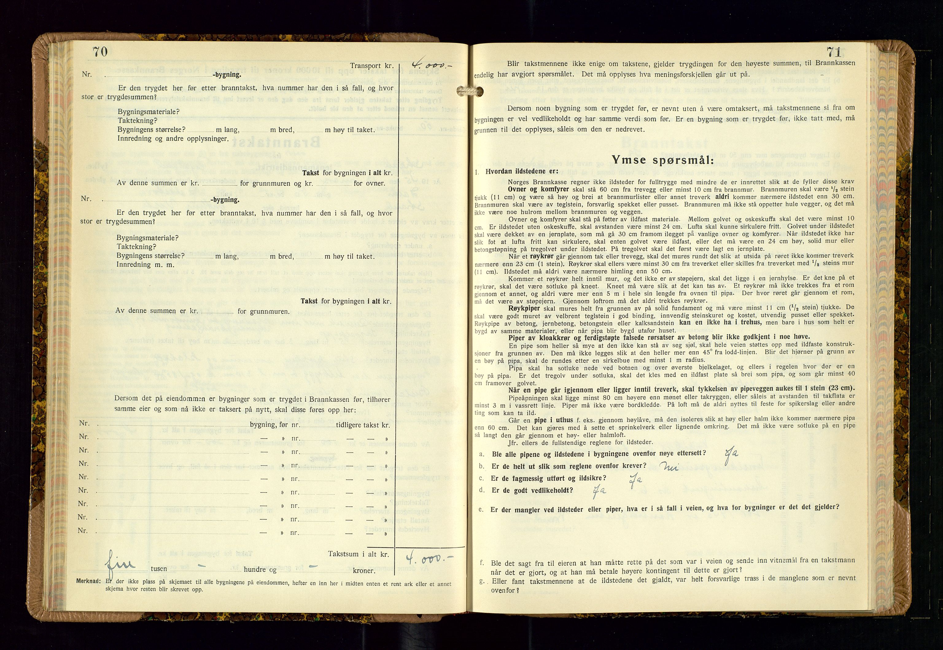 Strand og Forsand lensmannskontor, AV/SAST-A-100451/Gob/L0002: Branntakstprotokoll, 1942-1953, p. 70-71