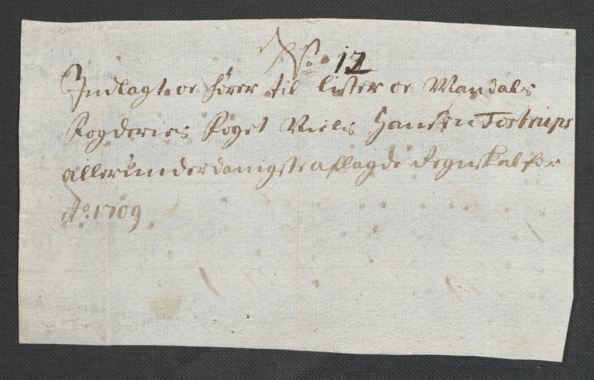 Rentekammeret inntil 1814, Reviderte regnskaper, Fogderegnskap, AV/RA-EA-4092/R43/L2552: Fogderegnskap Lista og Mandal, 1705-1709, p. 263