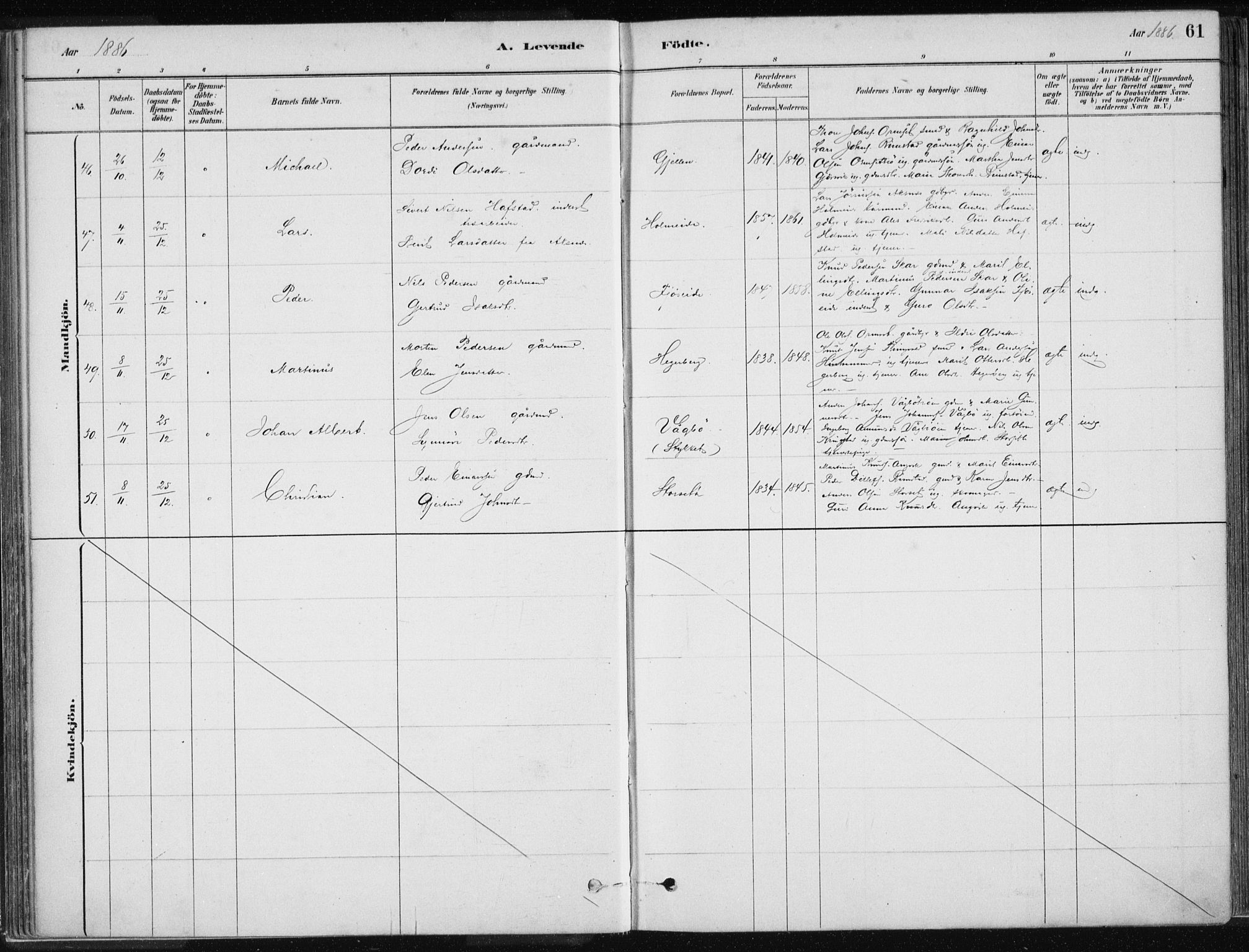 Ministerialprotokoller, klokkerbøker og fødselsregistre - Møre og Romsdal, AV/SAT-A-1454/586/L0987: Parish register (official) no. 586A13, 1879-1892, p. 61