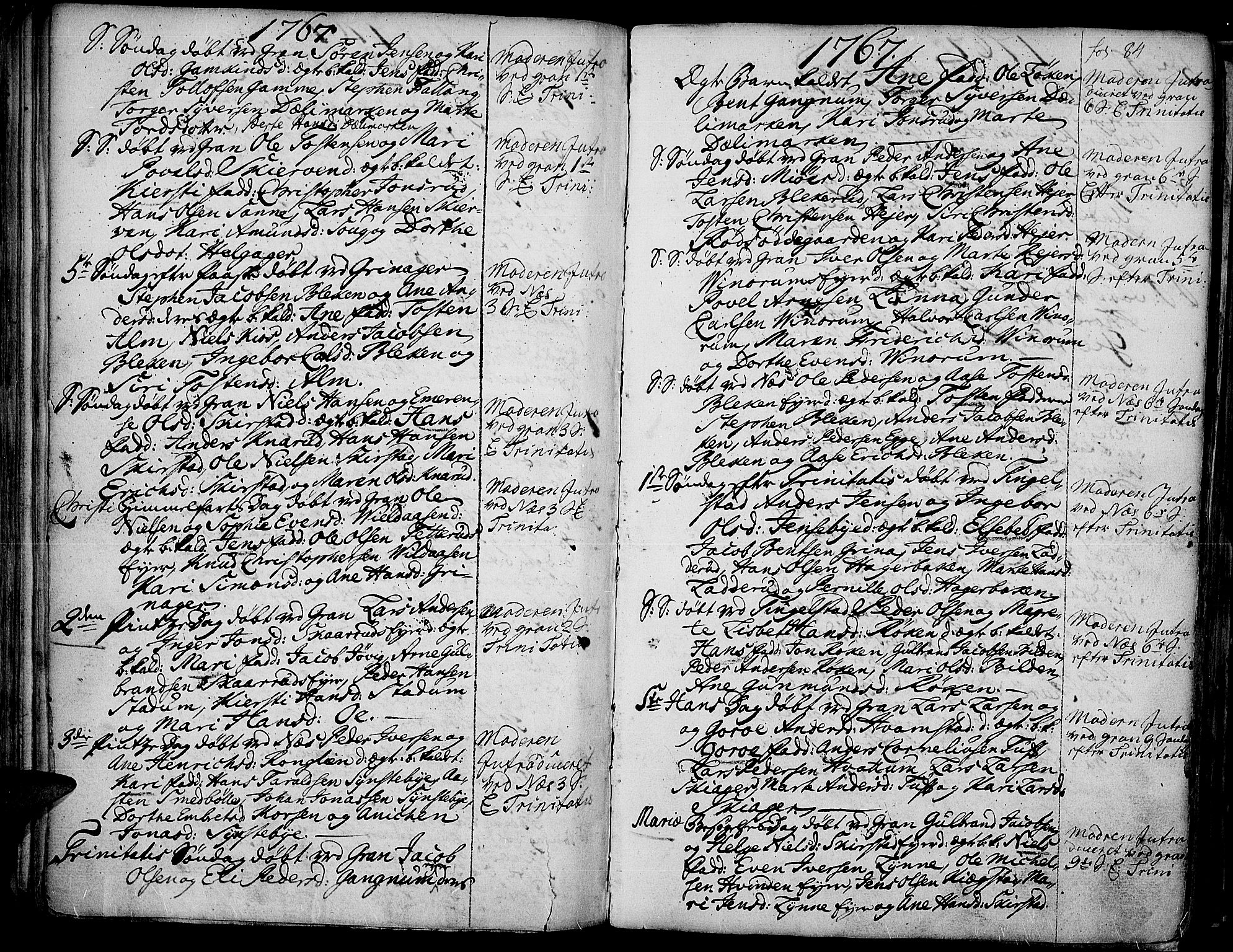Gran prestekontor, AV/SAH-PREST-112/H/Ha/Haa/L0004: Parish register (official) no. 4, 1759-1775, p. 84