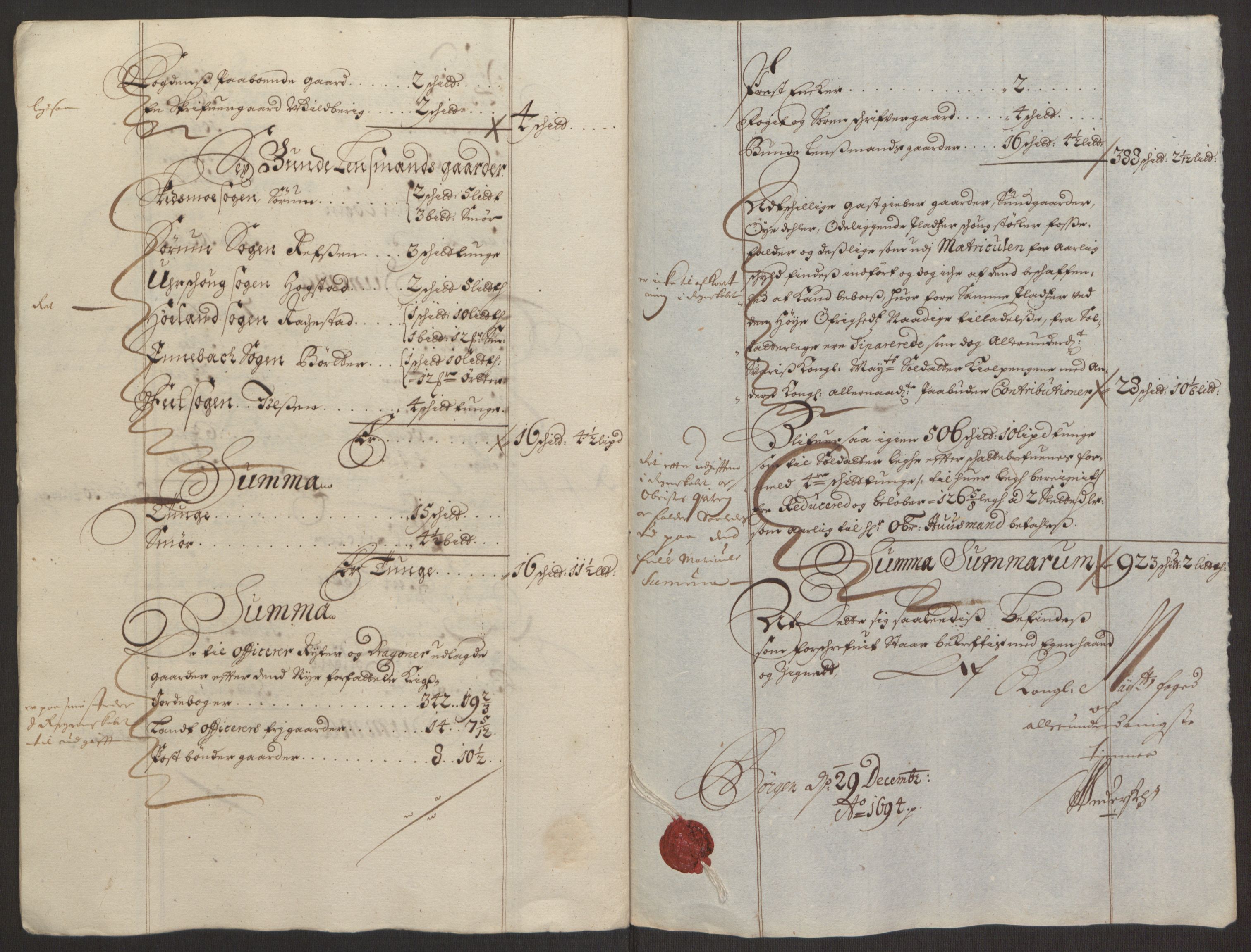 Rentekammeret inntil 1814, Reviderte regnskaper, Fogderegnskap, AV/RA-EA-4092/R11/L0579: Fogderegnskap Nedre Romerike, 1694-1695, p. 219