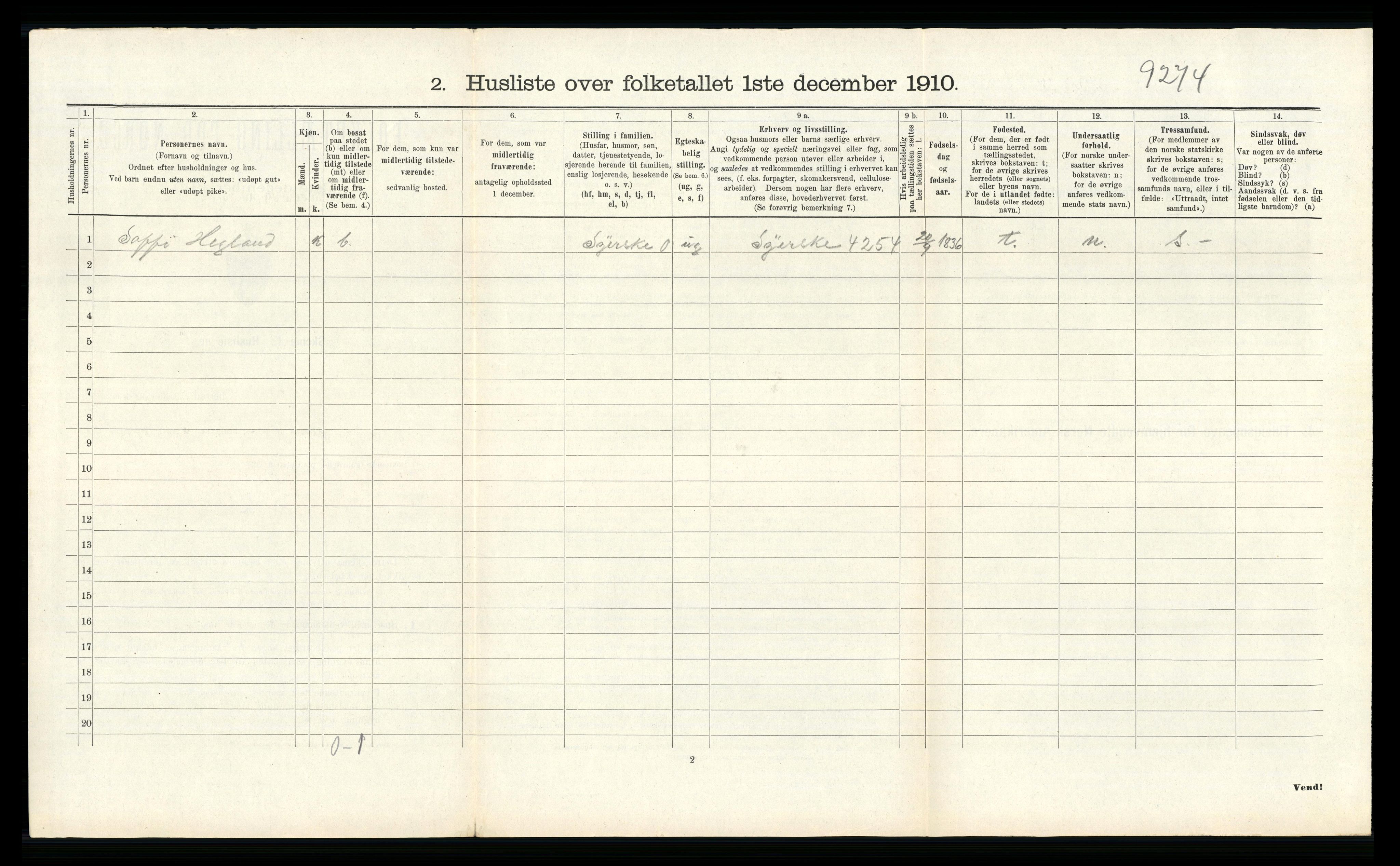 RA, 1910 census for Hjelmeland, 1910, p. 643