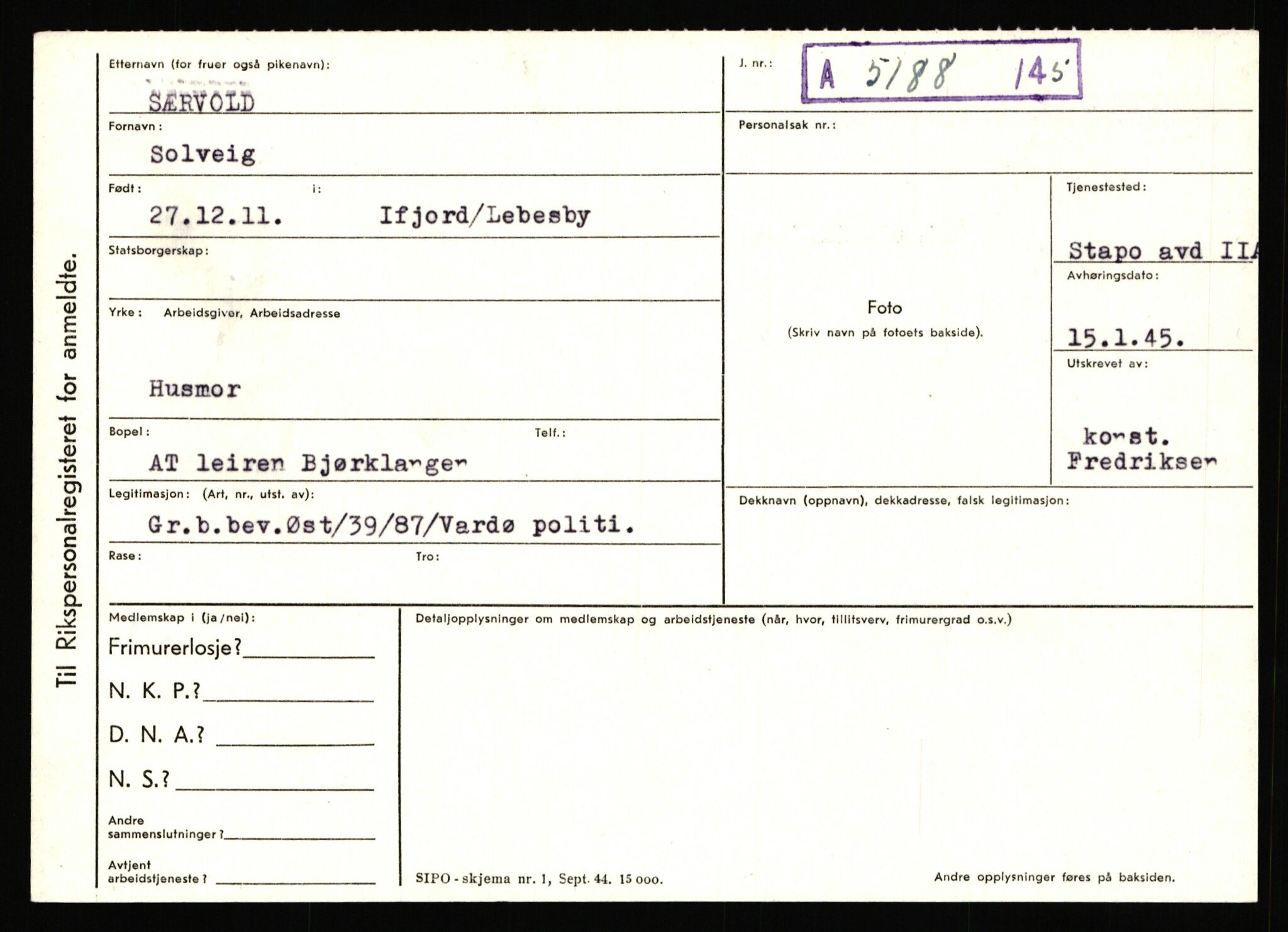 Statspolitiet - Hovedkontoret / Osloavdelingen, AV/RA-S-1329/C/Ca/L0015: Svea - Tøsse, 1943-1945, p. 965