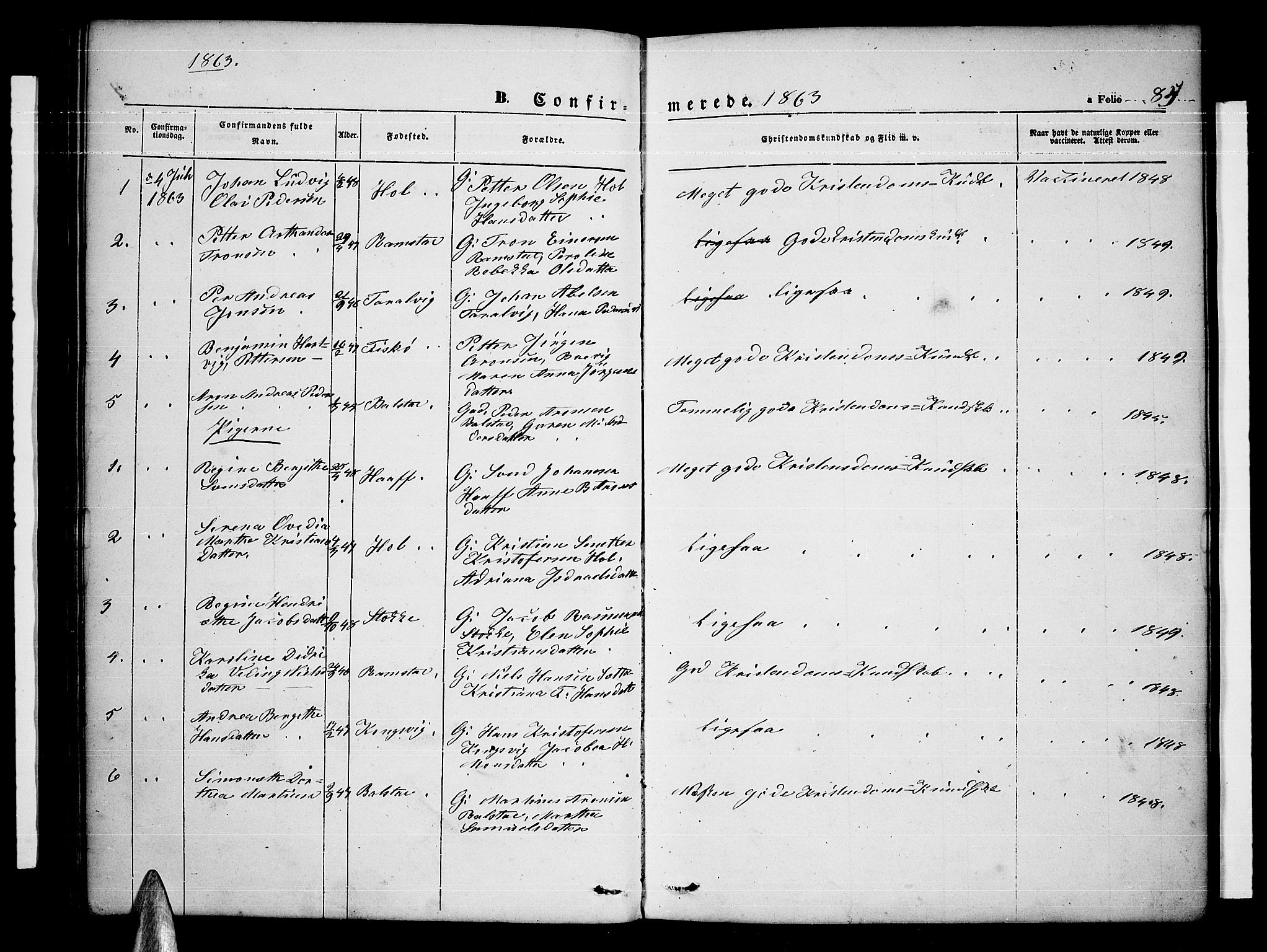 Ministerialprotokoller, klokkerbøker og fødselsregistre - Nordland, SAT/A-1459/865/L0929: Parish register (copy) no. 865C01, 1840-1866, p. 85