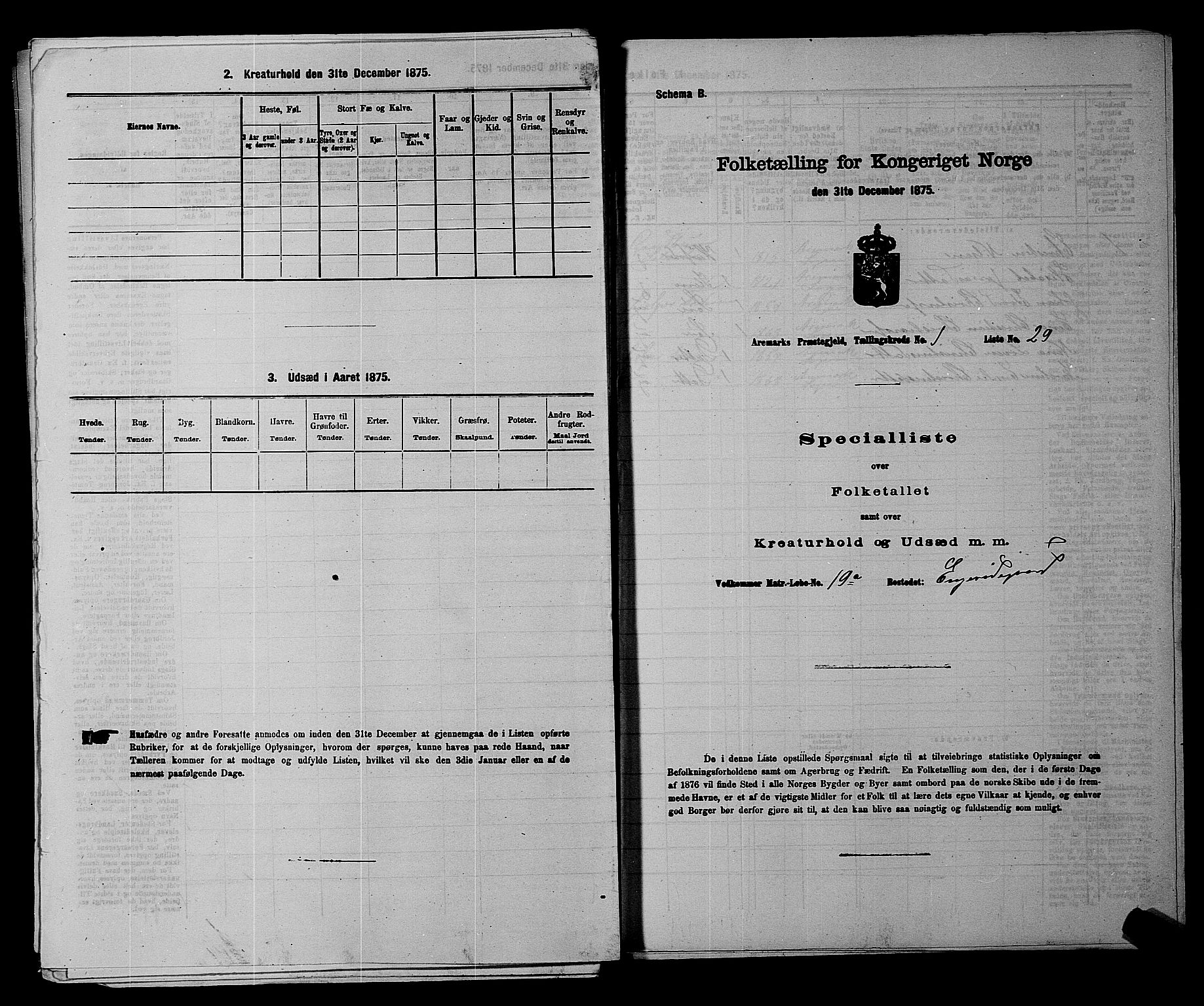 RA, 1875 census for 0118P Aremark, 1875, p. 194