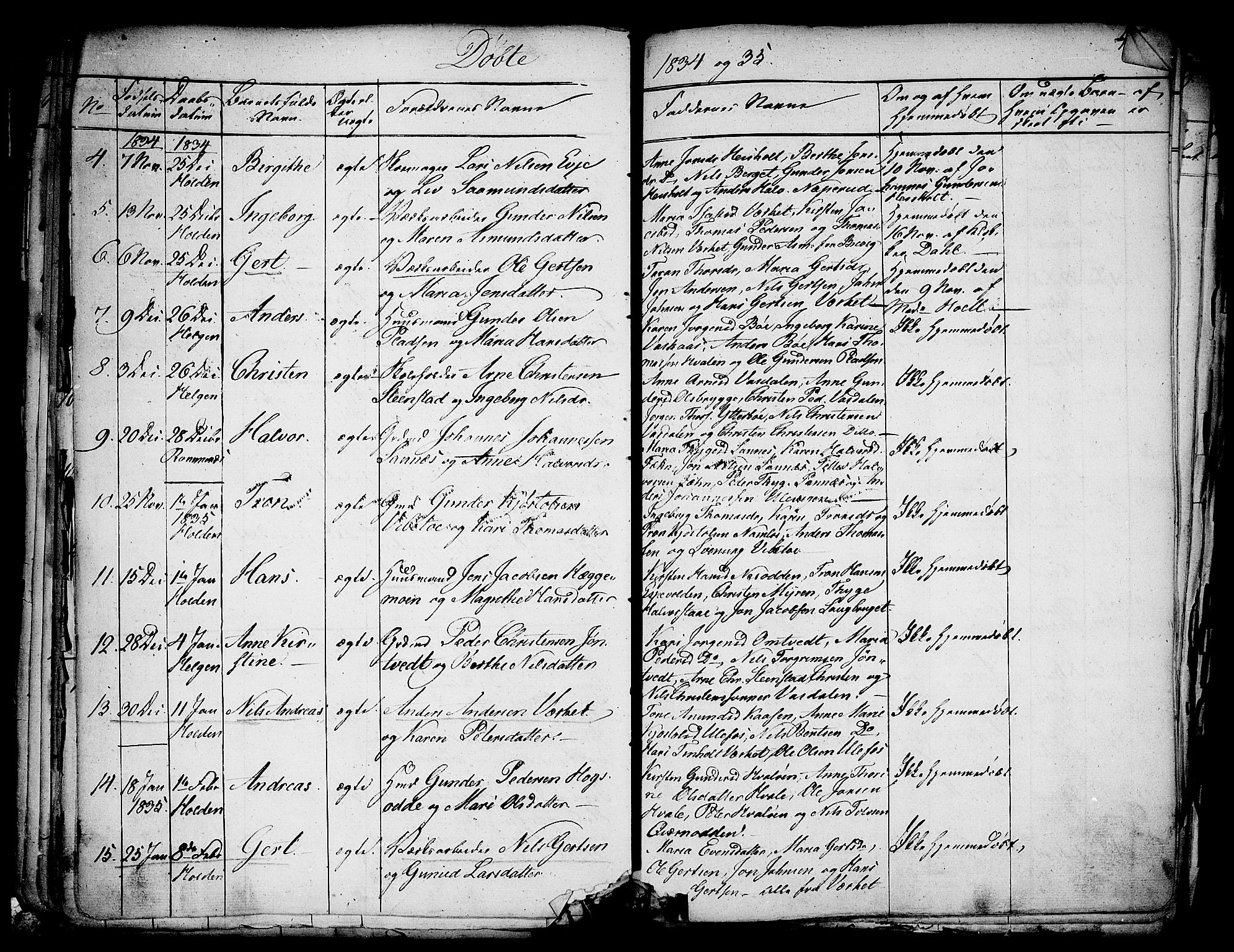 Holla kirkebøker, SAKO/A-272/F/Fa/L0004: Parish register (official) no. 4, 1830-1848, p. 44