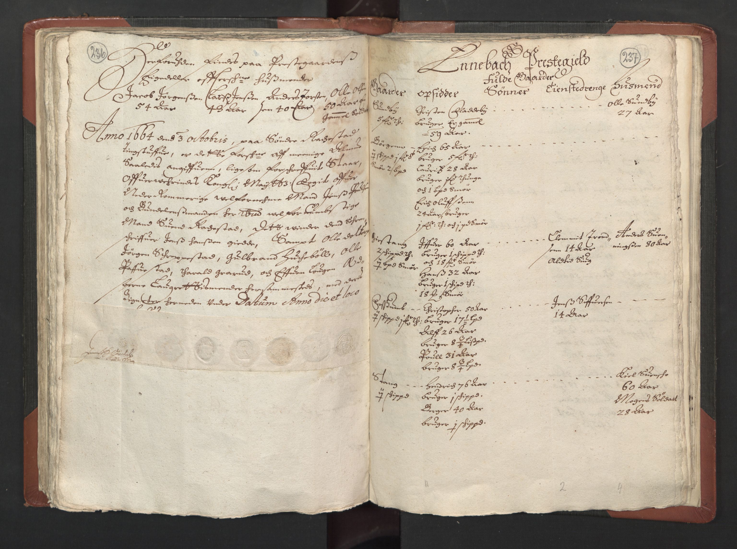 RA, Bailiff's Census 1664-1666, no. 2: Aker fogderi, Follo fogderi, Nedre Romerike fogderi and Øvre Romerike fogderi, 1664, p. 236-237