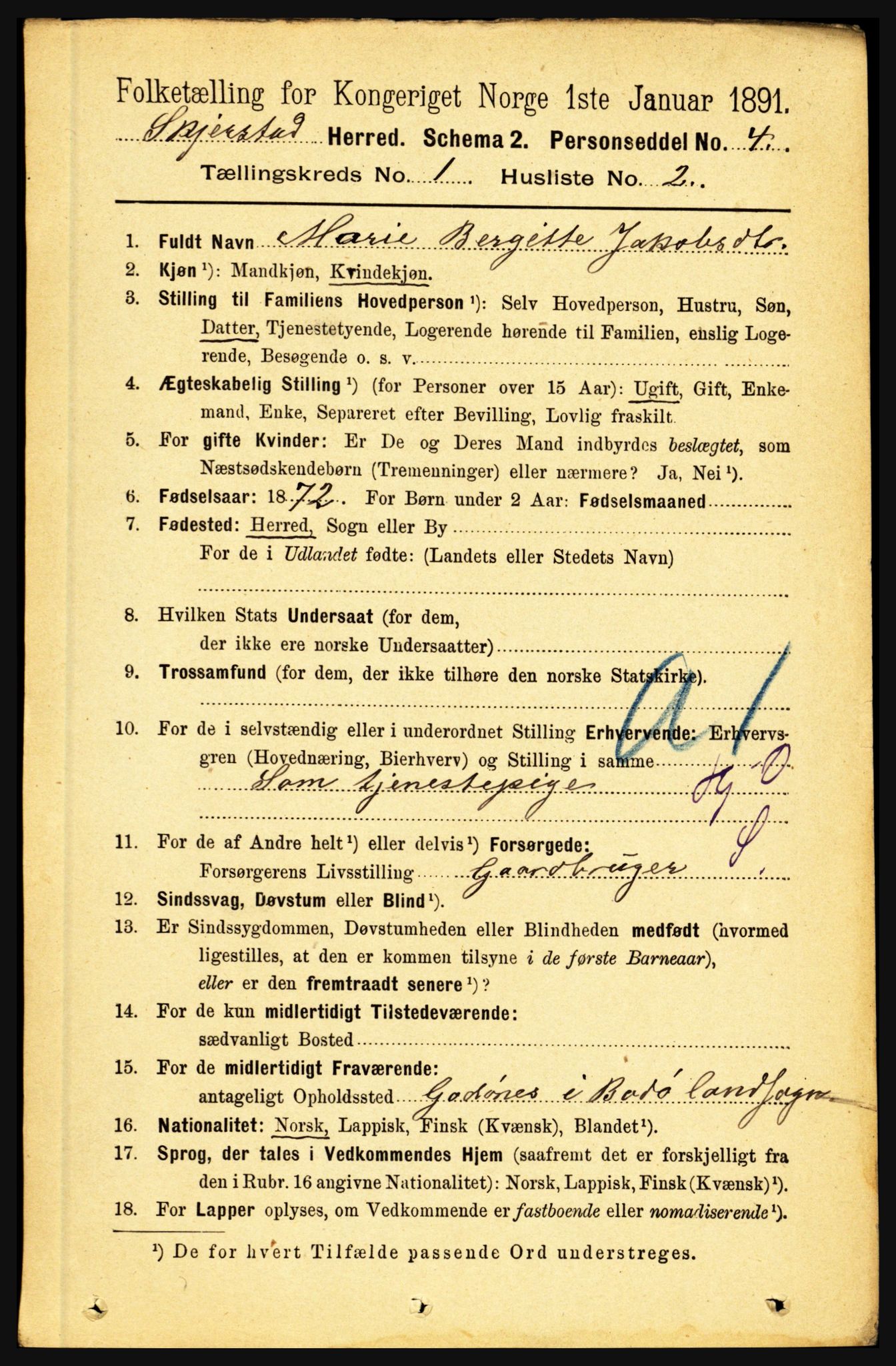 RA, 1891 census for 1842 Skjerstad, 1891, p. 77