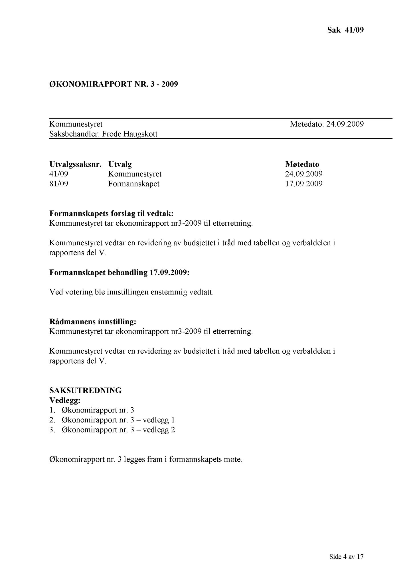 Klæbu Kommune, TRKO/KK/01-KS/L002: Kommunestyret - Møtedokumenter, 2009, p. 441