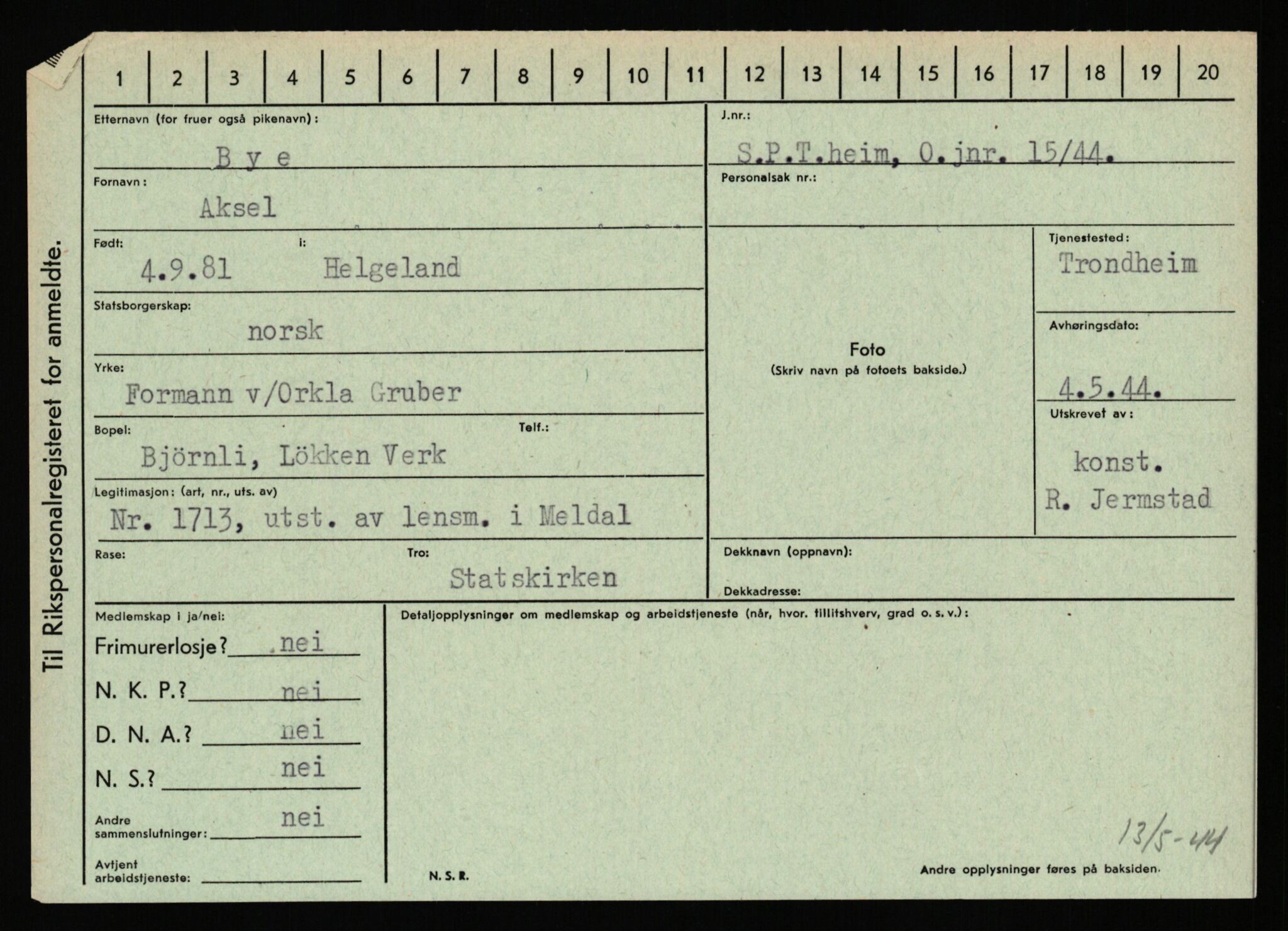 Statspolitiet - Hovedkontoret / Osloavdelingen, AV/RA-S-1329/C/Ca/L0003: Brechan - Eichinger	, 1943-1945, p. 1205