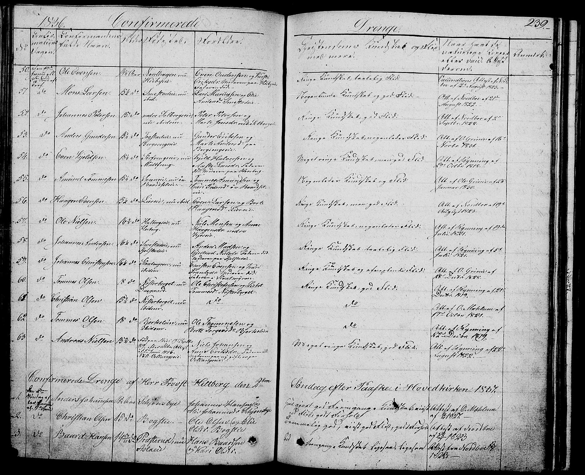 Ringsaker prestekontor, AV/SAH-PREST-014/L/La/L0004: Parish register (copy) no. 4, 1827-1838, p. 239