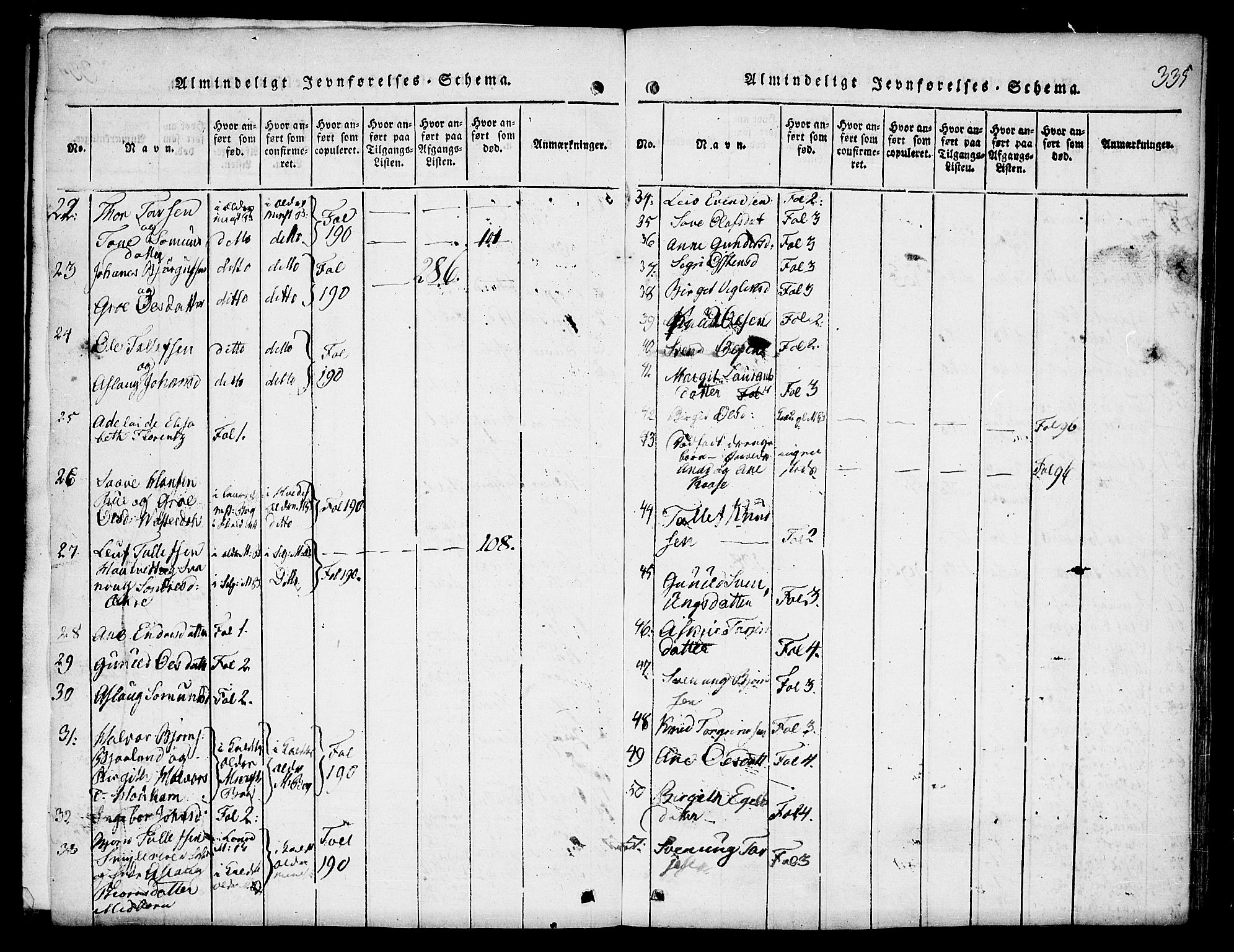 Kviteseid kirkebøker, AV/SAKO-A-276/F/Fb/L0001: Parish register (official) no. II 1, 1815-1836, p. 335