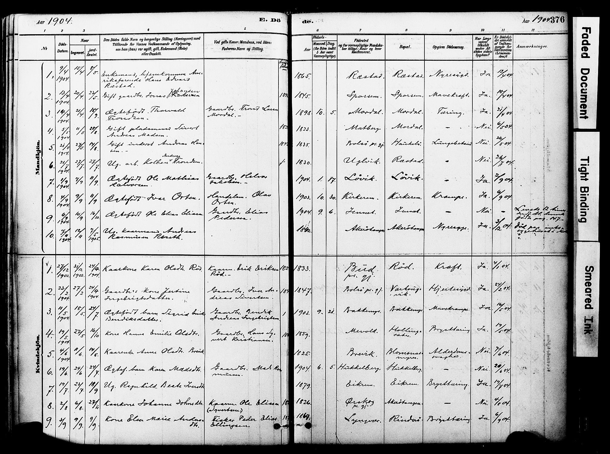 Ministerialprotokoller, klokkerbøker og fødselsregistre - Møre og Romsdal, SAT/A-1454/560/L0721: Parish register (official) no. 560A05, 1878-1917, p. 376