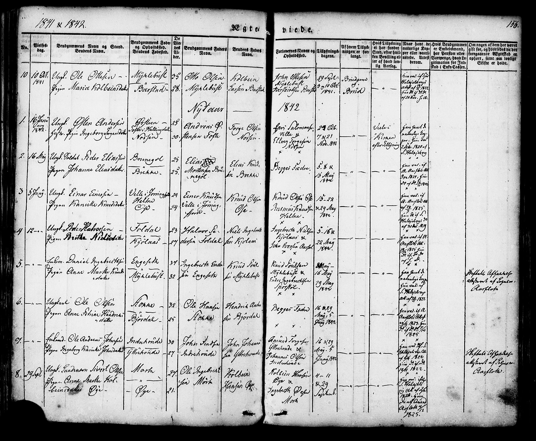 Ministerialprotokoller, klokkerbøker og fødselsregistre - Møre og Romsdal, AV/SAT-A-1454/513/L0174: Parish register (official) no. 513A01, 1831-1855, p. 156