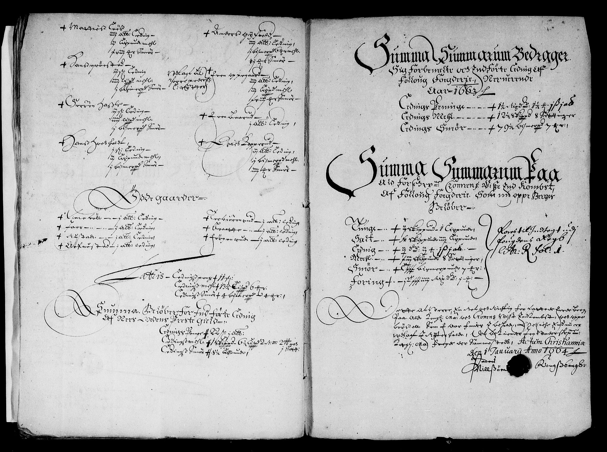 Rentekammeret inntil 1814, Reviderte regnskaper, Stiftamtstueregnskaper, Landkommissariatet på Akershus og Akershus stiftamt, AV/RA-EA-5869/R/Ra/L0014: Landkommissariatet på Akershus, 1663