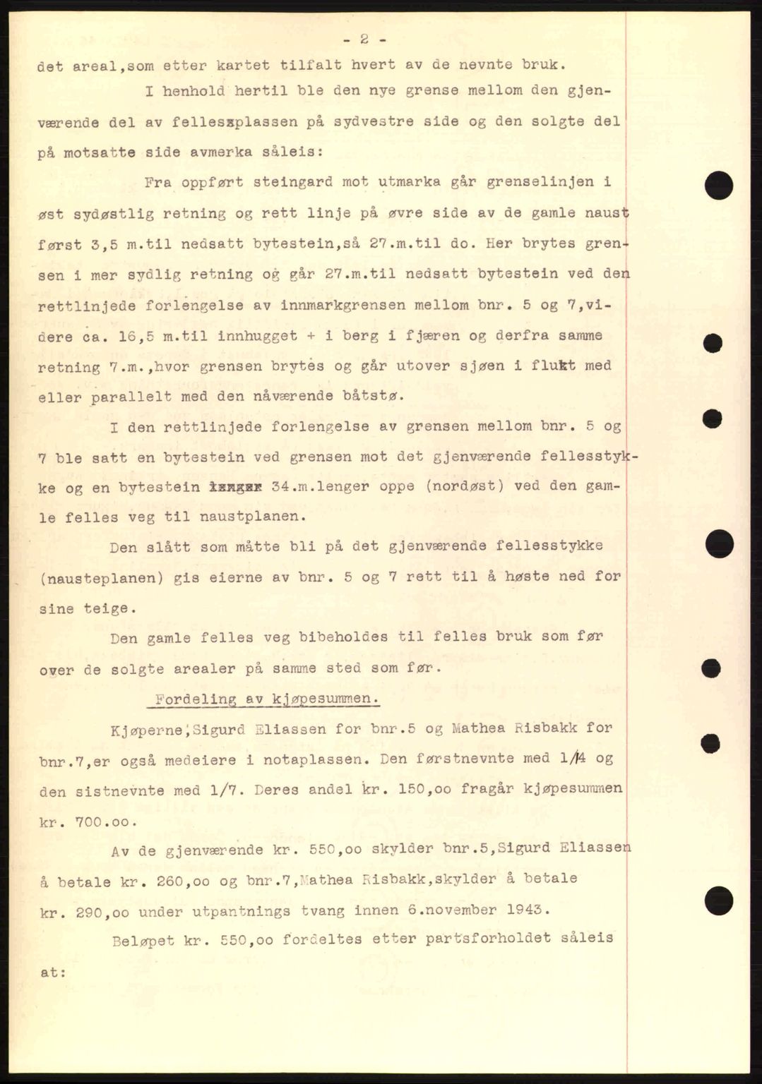 Nordre Sunnmøre sorenskriveri, AV/SAT-A-0006/1/2/2C/2Ca: Mortgage book no. A17, 1943-1944, Diary no: : 249/1944