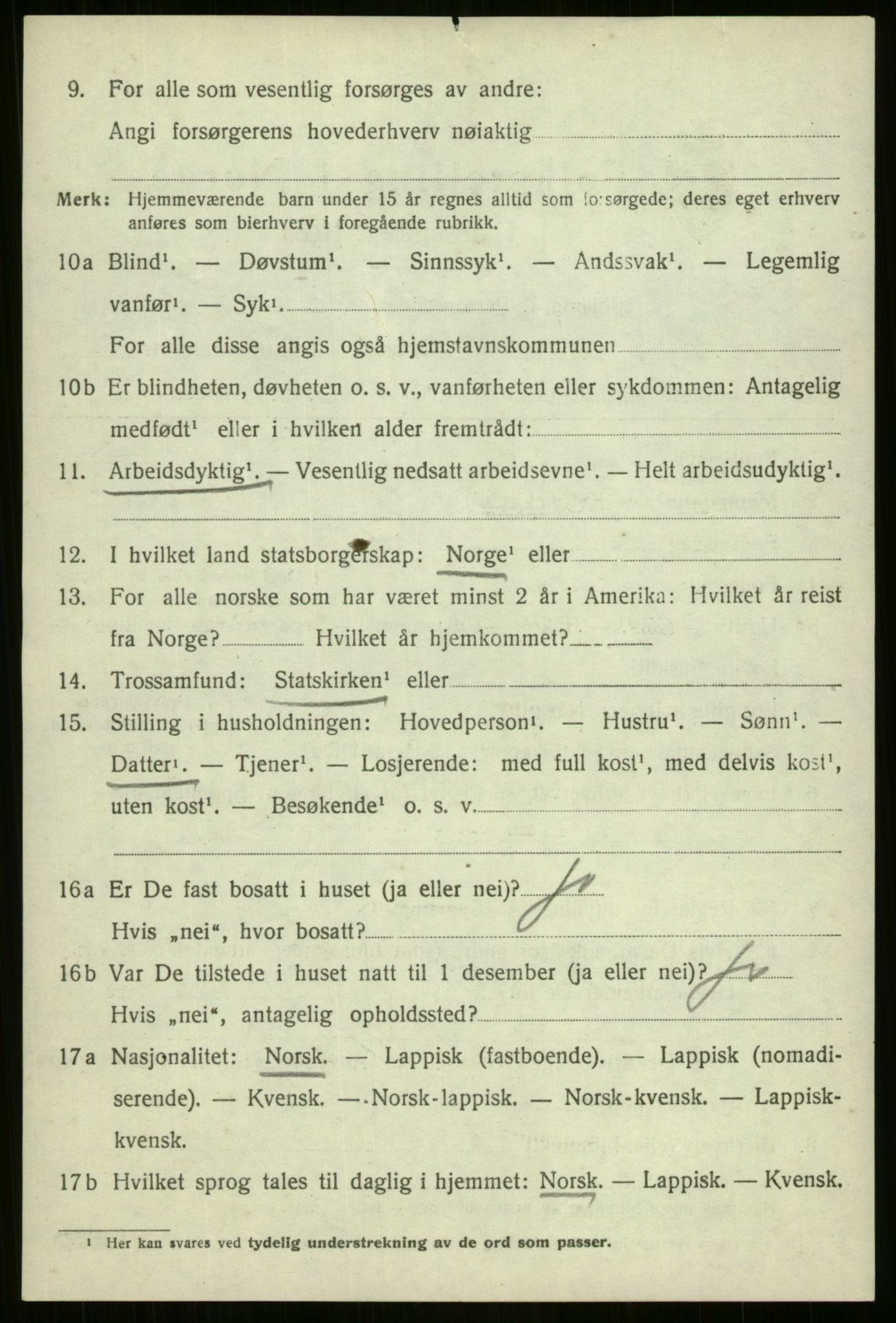 SATØ, 1920 census for Nordreisa, 1920, p. 2694