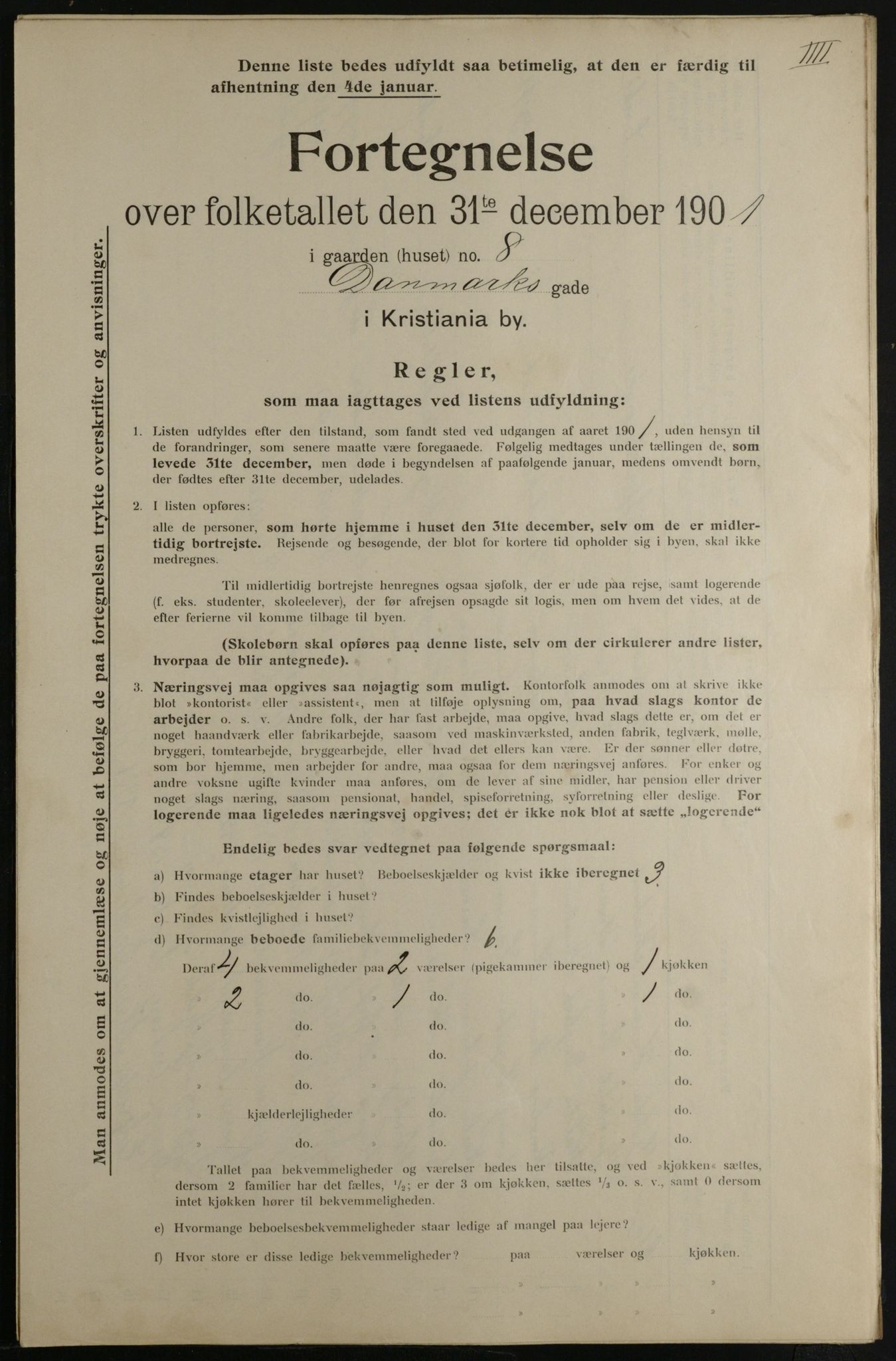 OBA, Municipal Census 1901 for Kristiania, 1901, p. 2350