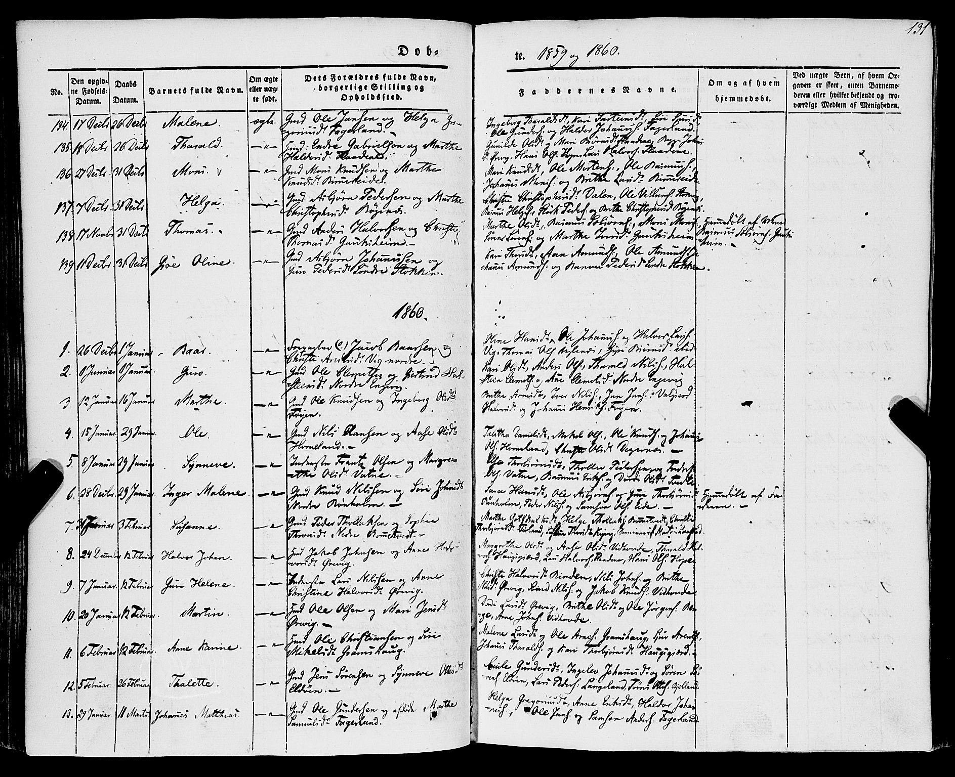 Stord sokneprestembete, SAB/A-78201/H/Haa: Parish register (official) no. A 7, 1841-1861, p. 131