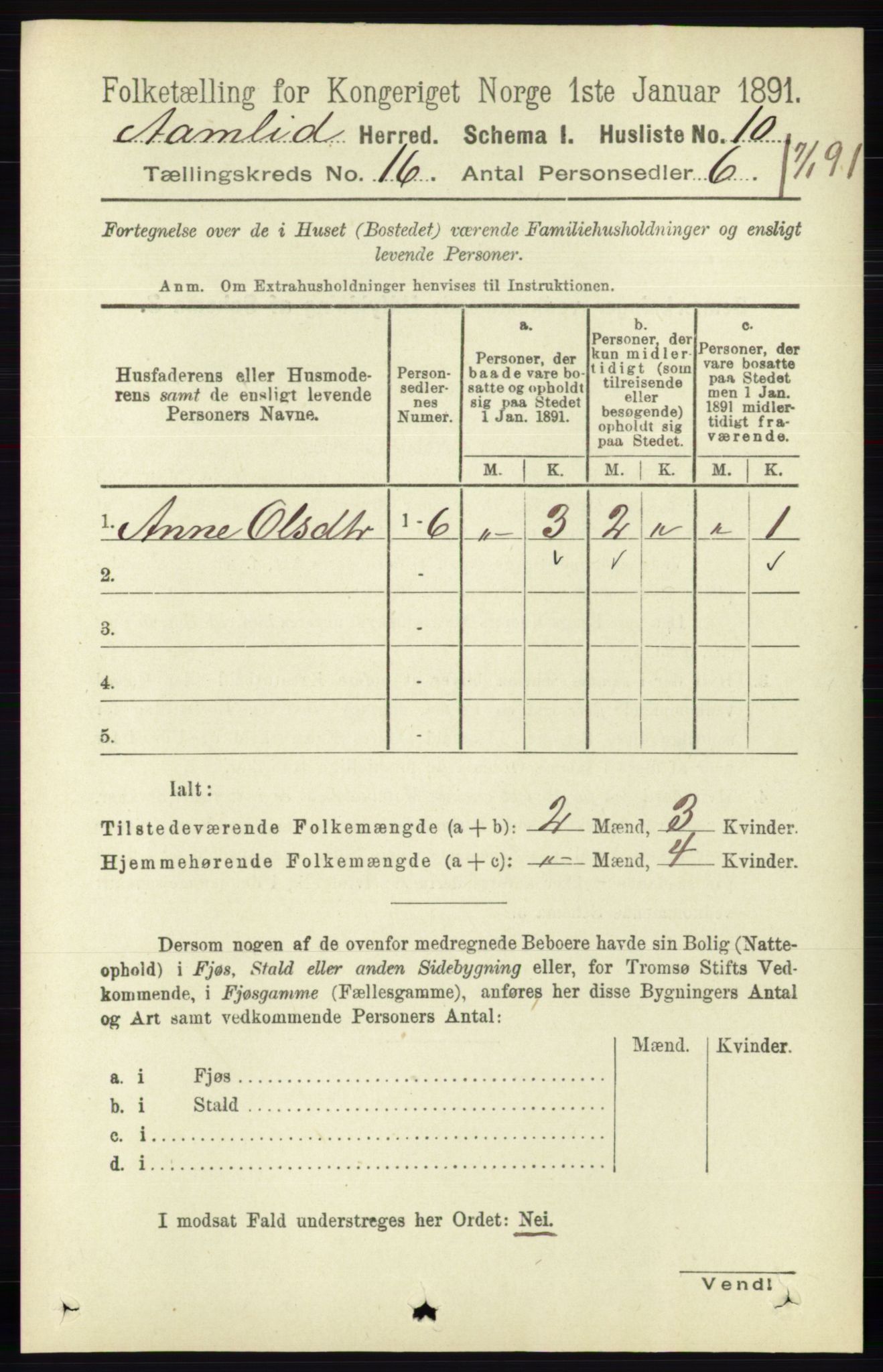 RA, 1891 census for 0929 Åmli, 1891, p. 2679