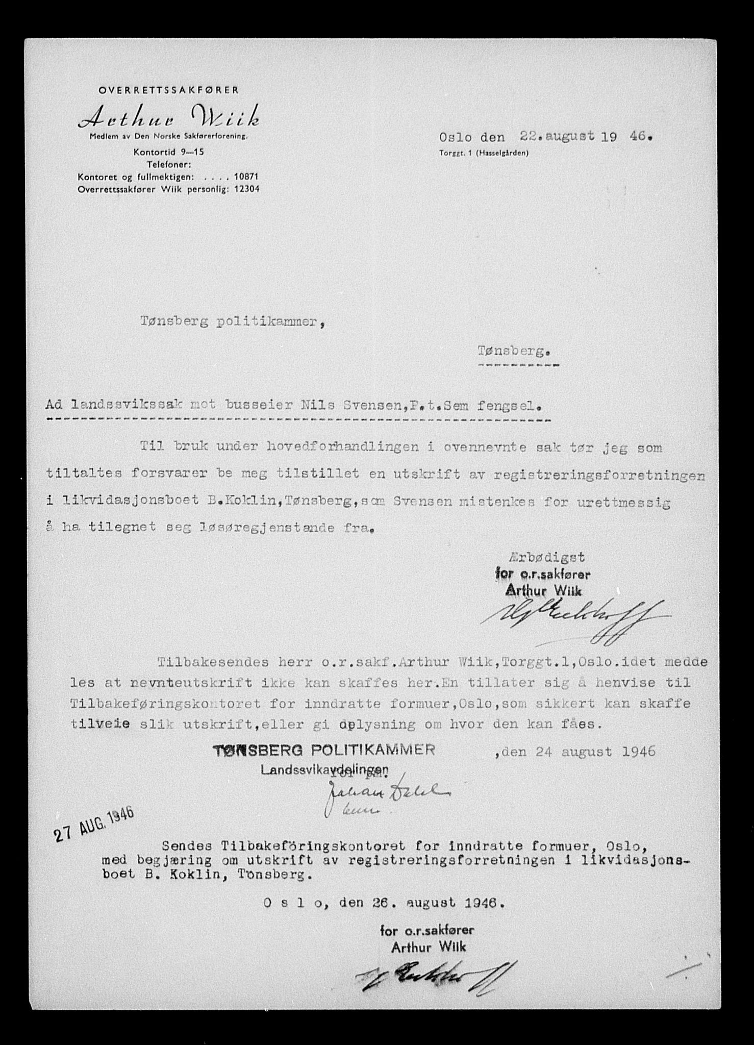 Justisdepartementet, Tilbakeføringskontoret for inndratte formuer, AV/RA-S-1564/H/Hc/Hcd/L1002: --, 1945-1947, p. 10