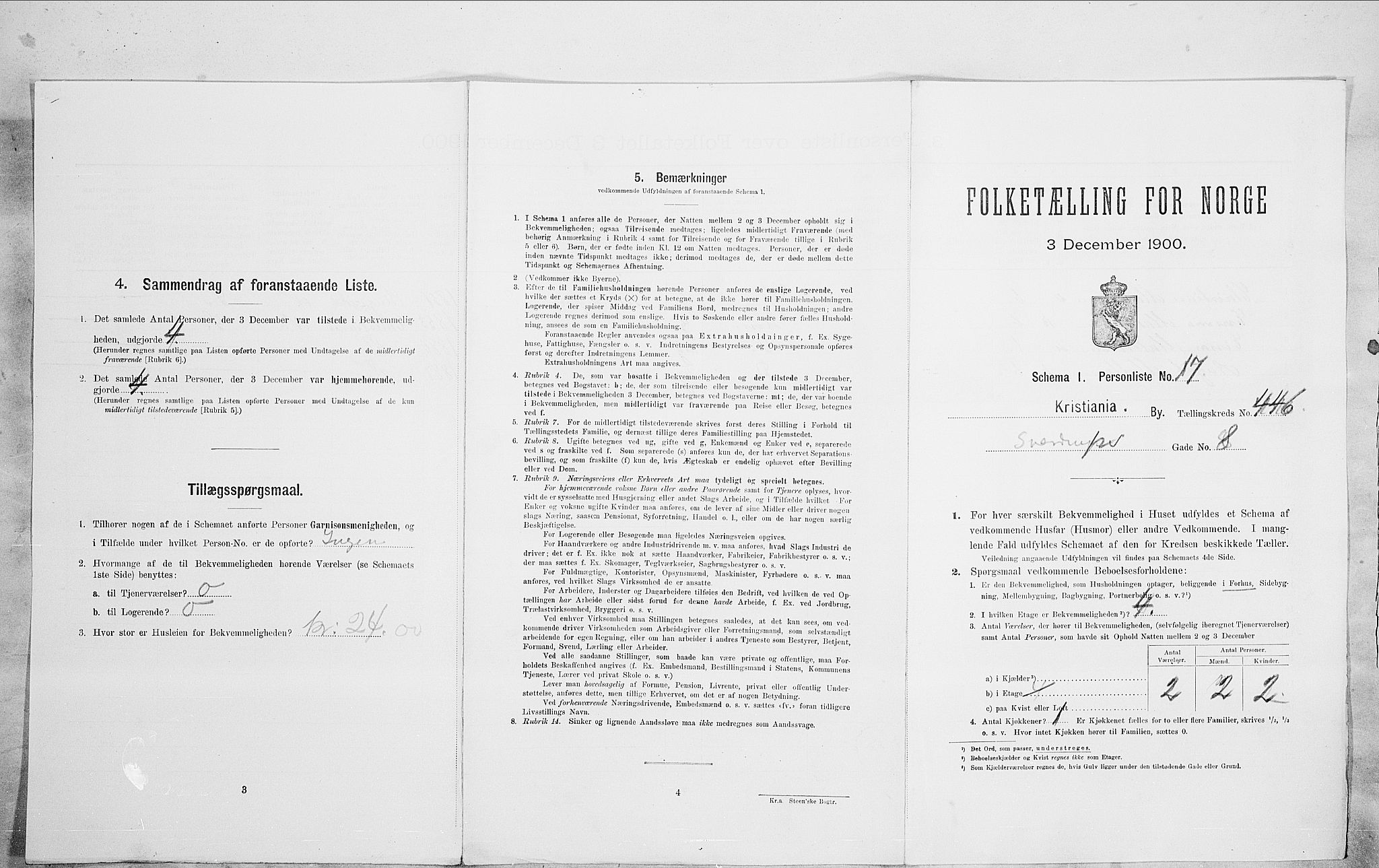 SAO, 1900 census for Kristiania, 1900, p. 94111