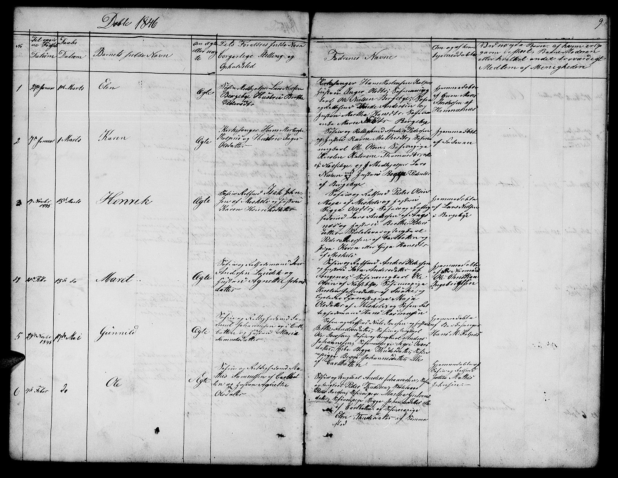 Nesseby sokneprestkontor, SATØ/S-1330/H/Hb/L0001klokker: Parish register (copy) no. 1, 1844-1861, p. 9