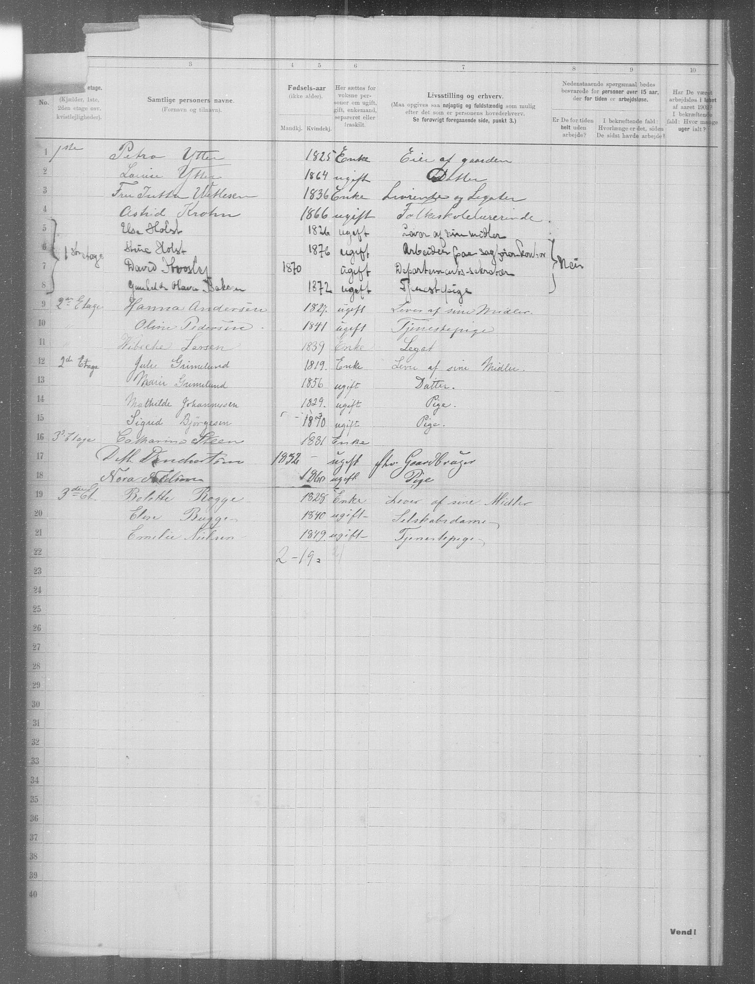 OBA, Municipal Census 1902 for Kristiania, 1902, p. 9033