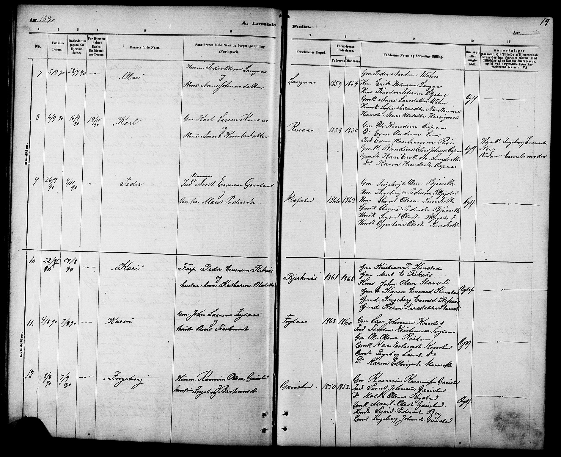 Ministerialprotokoller, klokkerbøker og fødselsregistre - Sør-Trøndelag, SAT/A-1456/694/L1132: Parish register (copy) no. 694C04, 1887-1914, p. 19