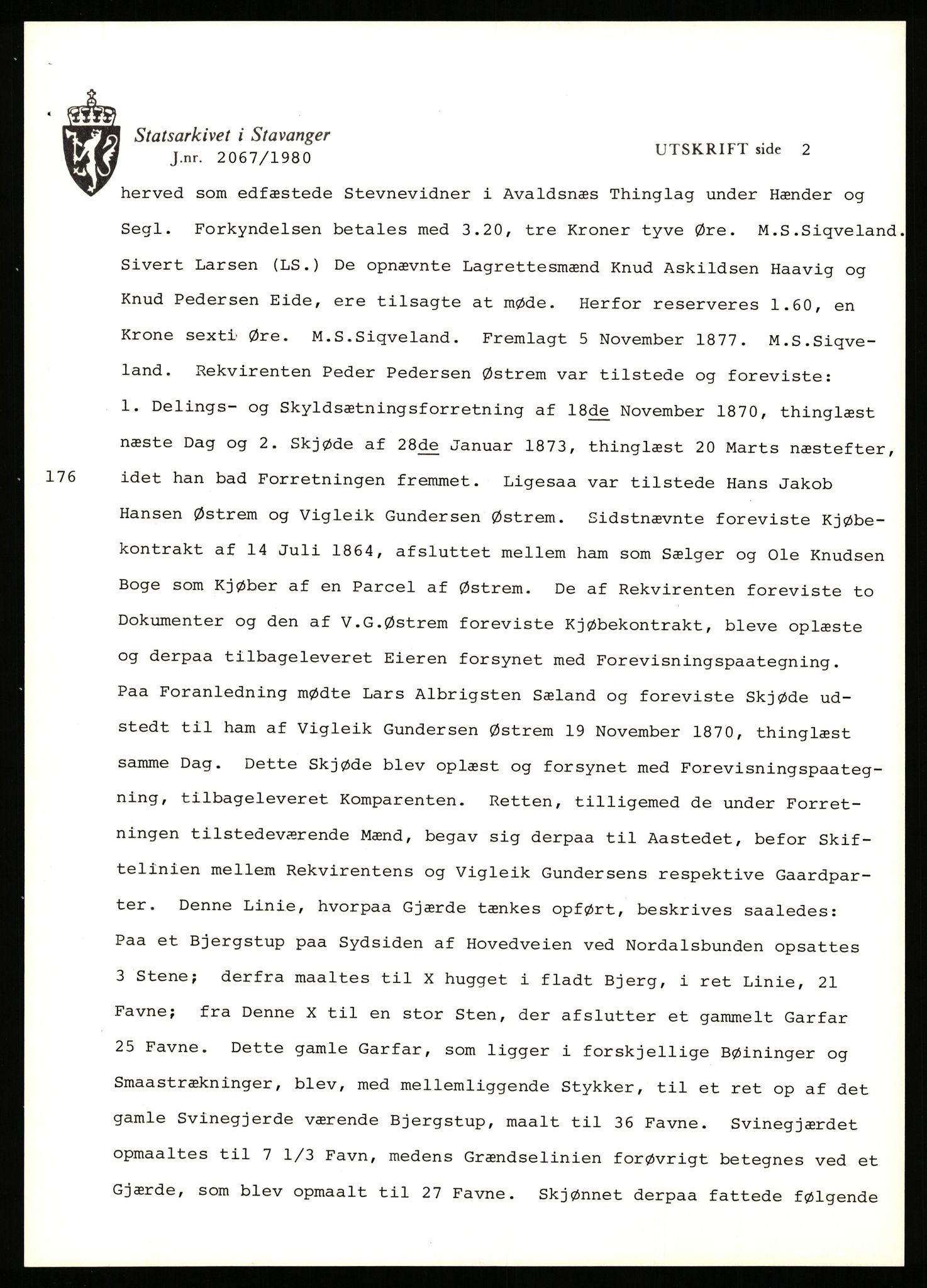 Statsarkivet i Stavanger, AV/SAST-A-101971/03/Y/Yj/L0005: Avskrifter sortert etter gårdsnavn: Austreim - Avinskei, 1750-1930, p. 42