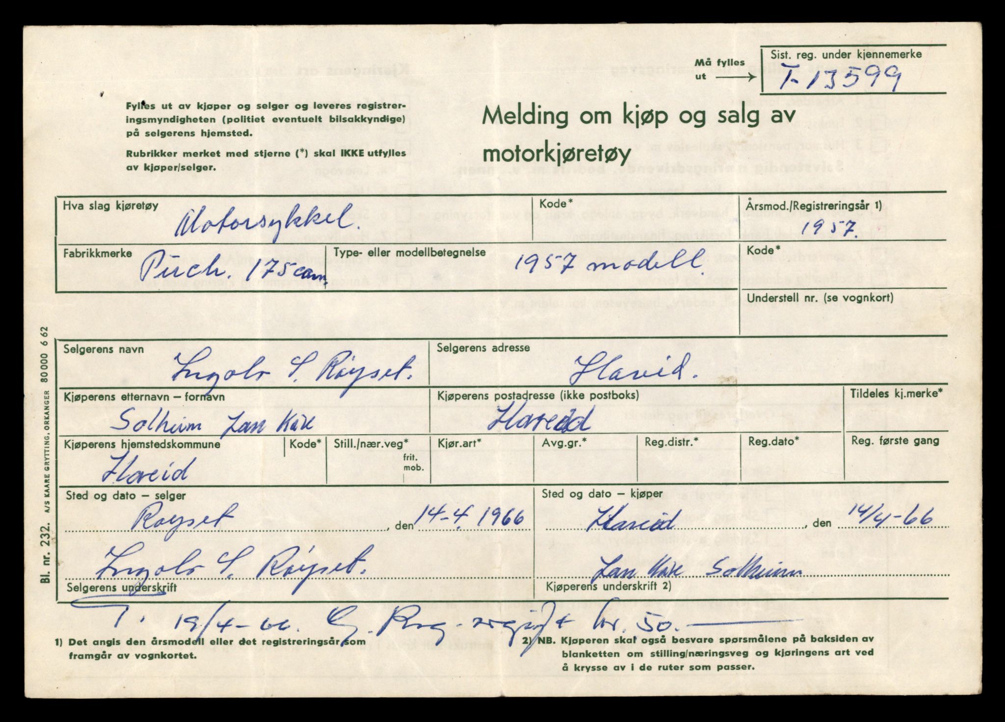 Møre og Romsdal vegkontor - Ålesund trafikkstasjon, AV/SAT-A-4099/F/Fe/L0040: Registreringskort for kjøretøy T 13531 - T 13709, 1927-1998, p. 1214