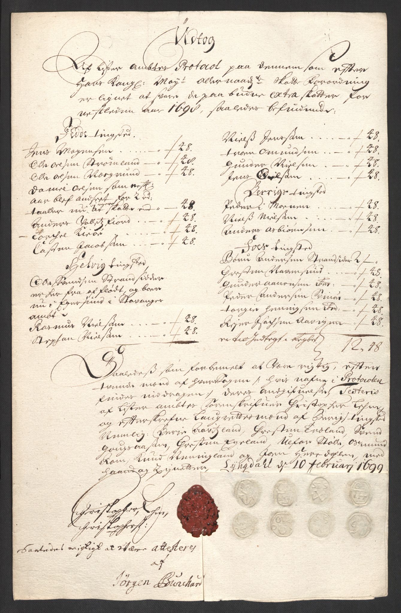 Rentekammeret inntil 1814, Reviderte regnskaper, Fogderegnskap, RA/EA-4092/R43/L2547: Fogderegnskap Lista og Mandal, 1698-1699, p. 35