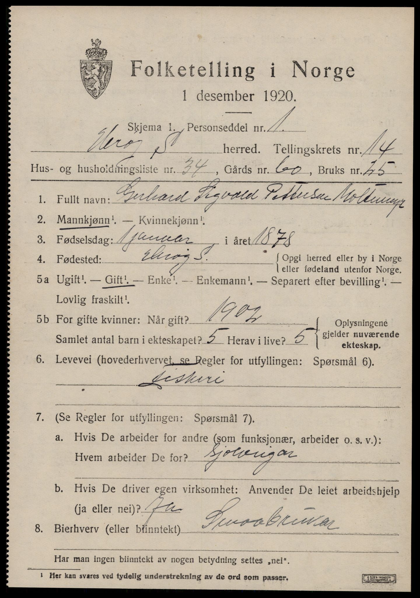 SAT, 1920 census for Herøy (MR), 1920, p. 9021