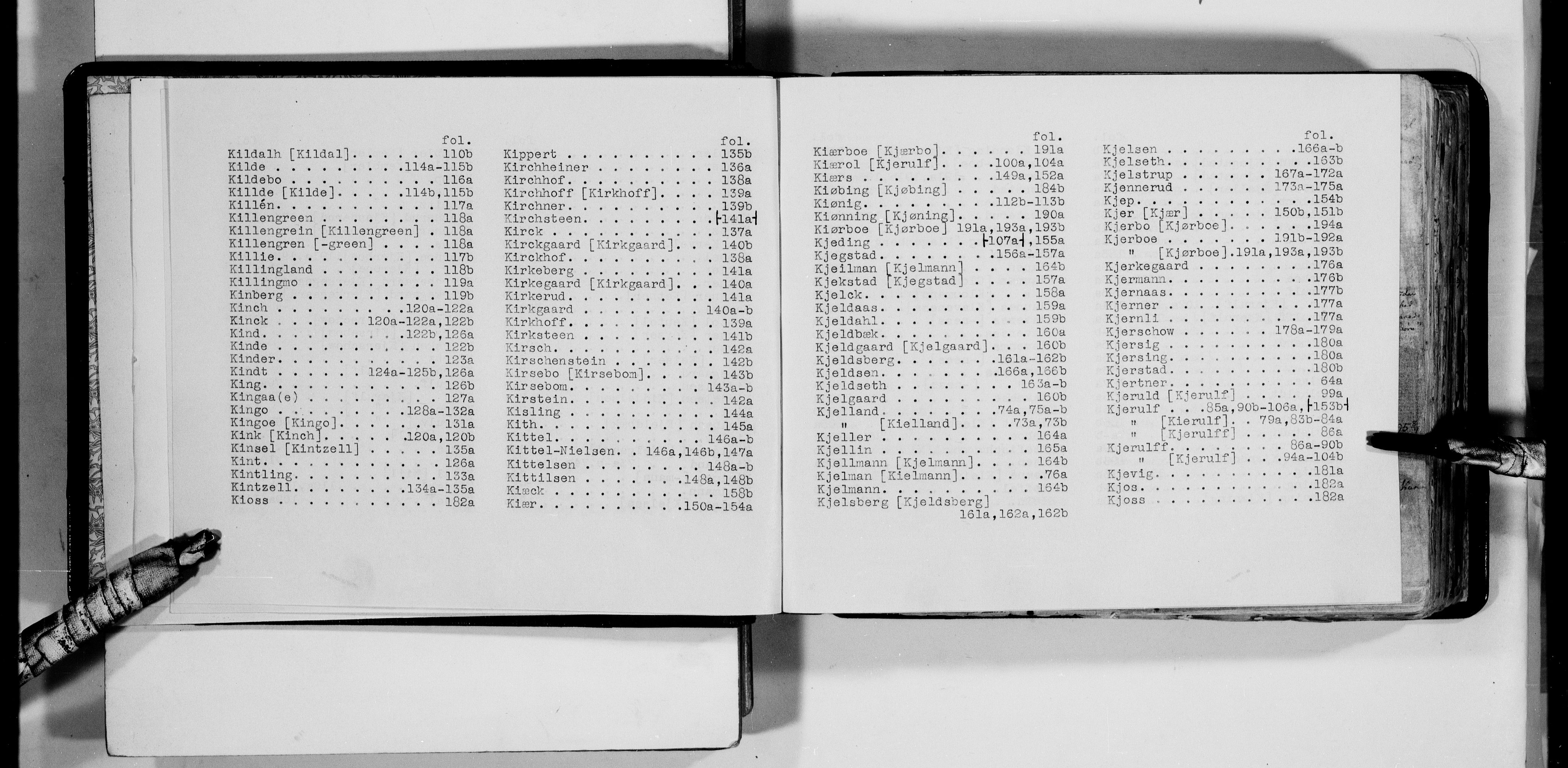 Lassens samlinger, AV/RA-PA-0051/F/Fa/L0023: Personalhistoriske og genealogiske opptegnelser: Kaae - Kløvstad, 1500-1907