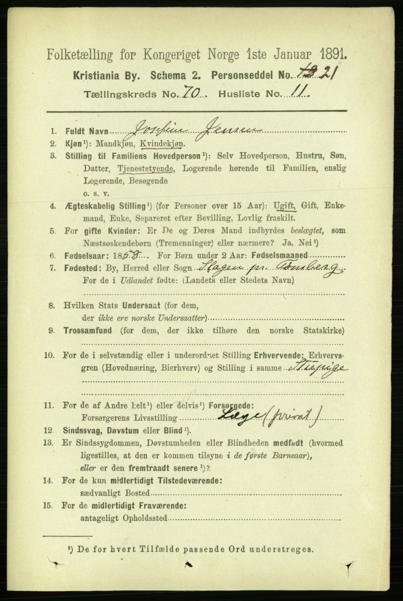 RA, 1891 census for 0301 Kristiania, 1891, p. 38898