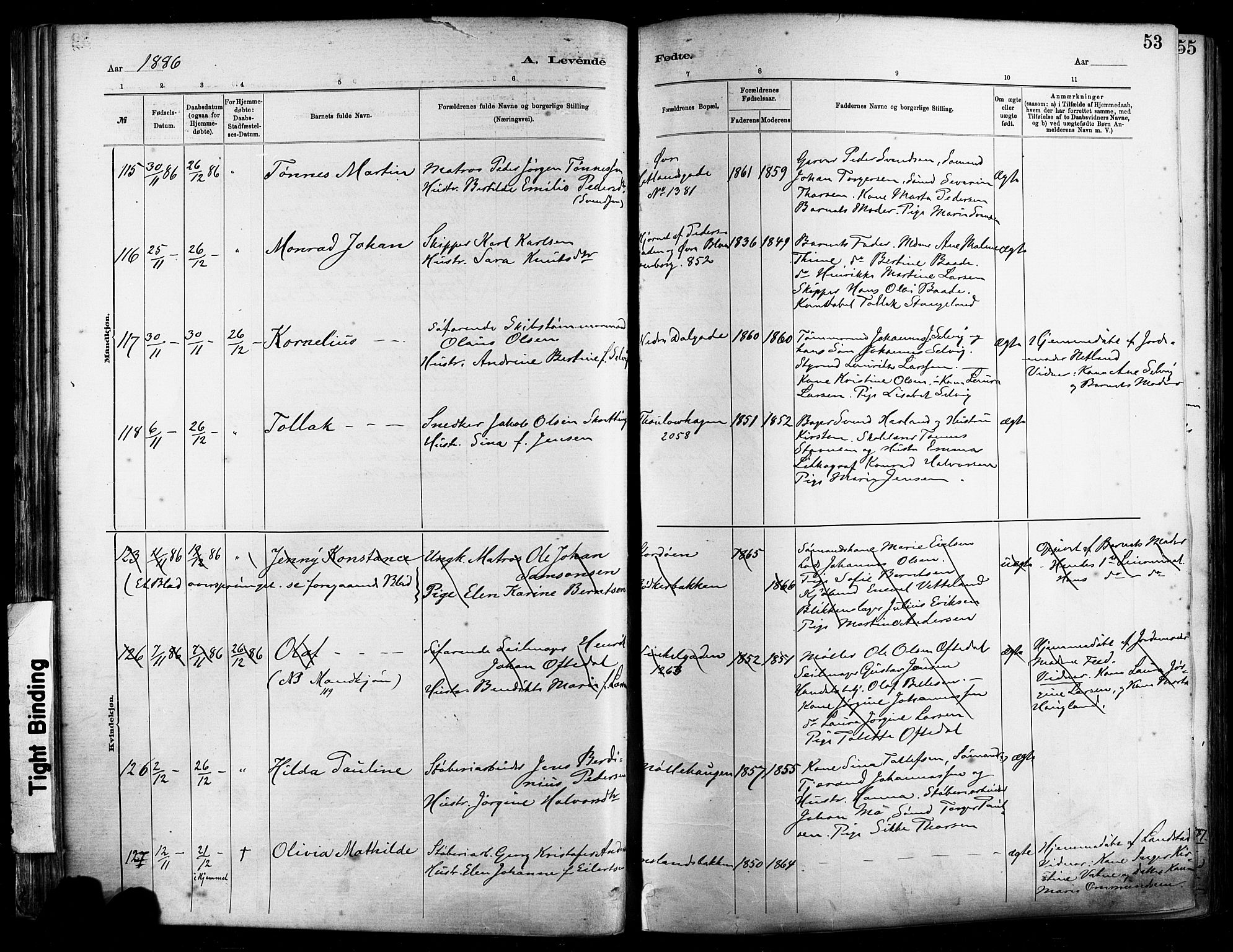 St. Johannes sokneprestkontor, AV/SAST-A-101814/001/30/30BA/L0001: Parish register (official) no. A 1, 1885-1891, p. 53