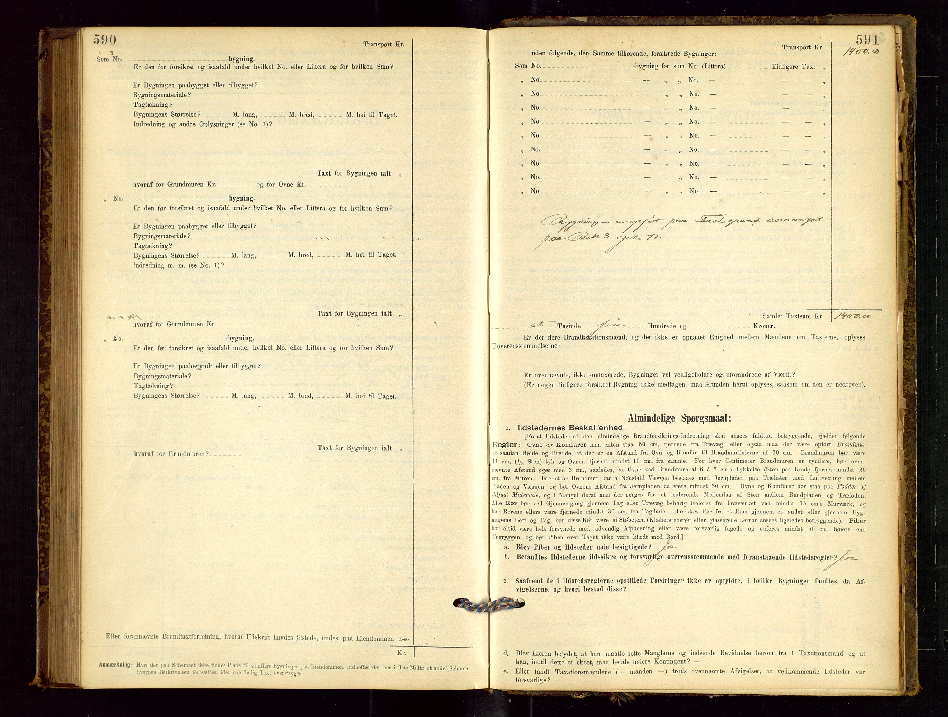 Sokndal lensmannskontor, AV/SAST-A-100417/Gob/L0001: "Brandtaxt-Protokol", 1895-1902, p. 590-591