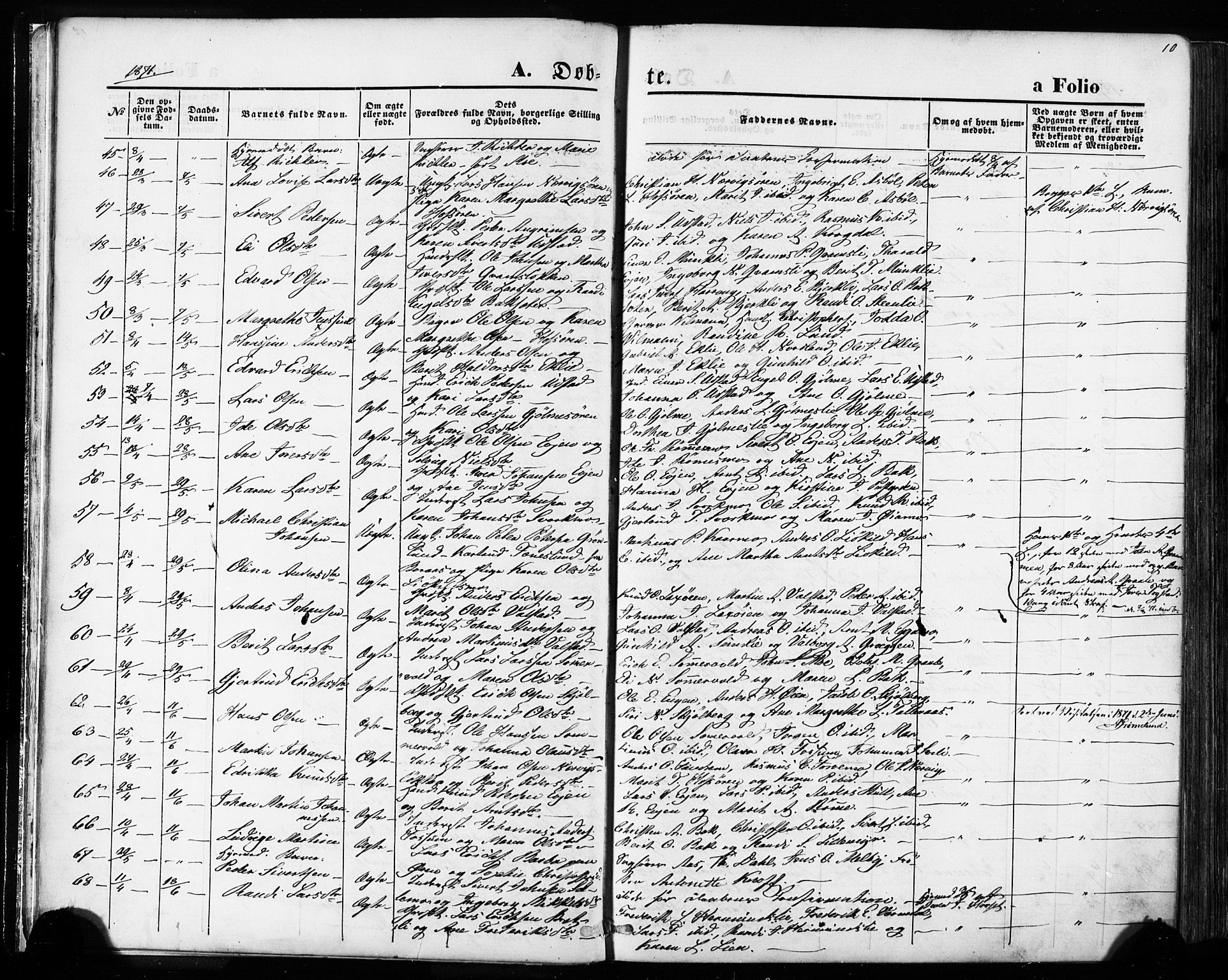 Ministerialprotokoller, klokkerbøker og fødselsregistre - Sør-Trøndelag, SAT/A-1456/668/L0807: Parish register (official) no. 668A07, 1870-1880, p. 10
