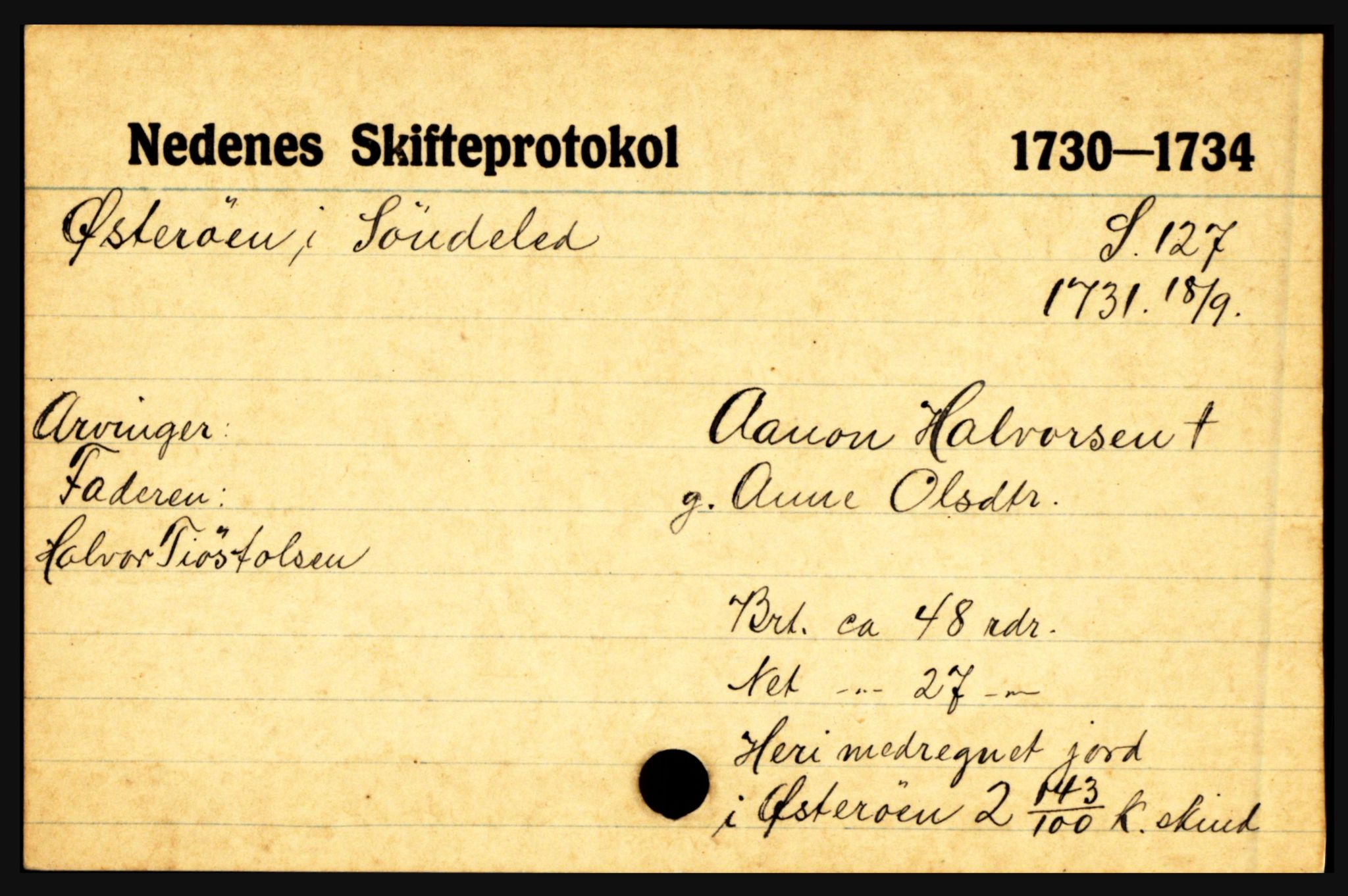 Nedenes sorenskriveri før 1824, AV/SAK-1221-0007/H, p. 34149