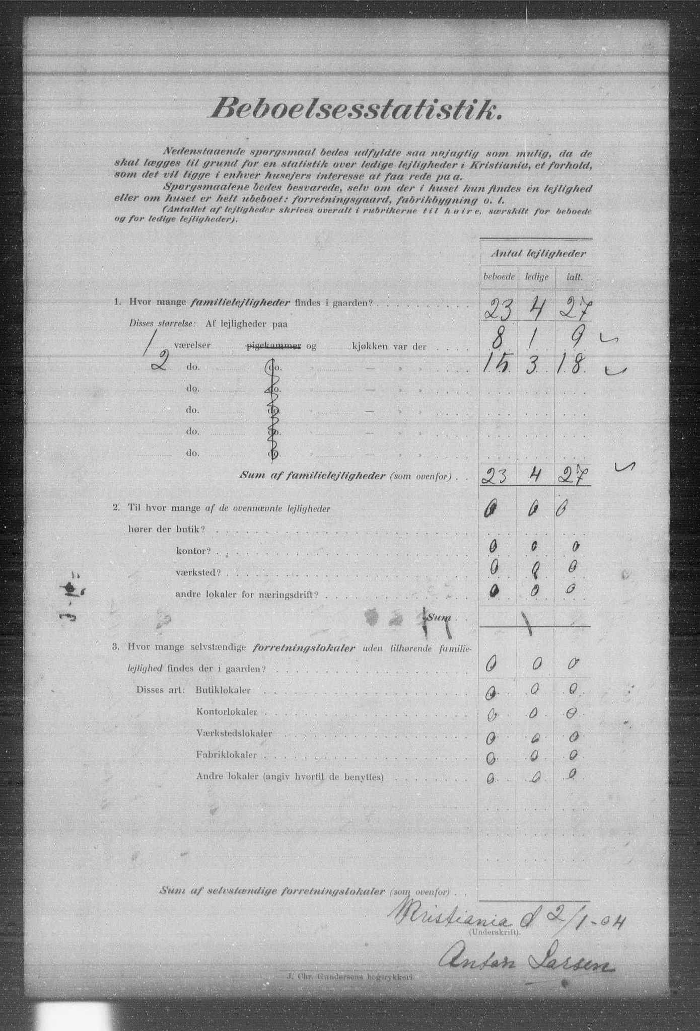 OBA, Municipal Census 1903 for Kristiania, 1903, p. 2142