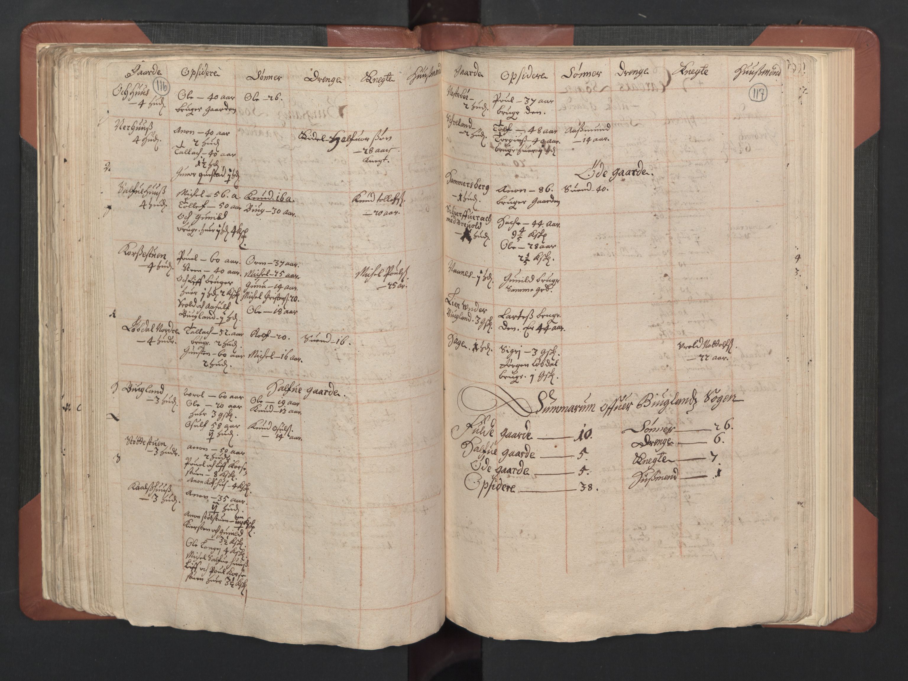 RA, Bailiff's Census 1664-1666, no. 8: Råbyggelaget fogderi, 1664-1665, p. 116-117