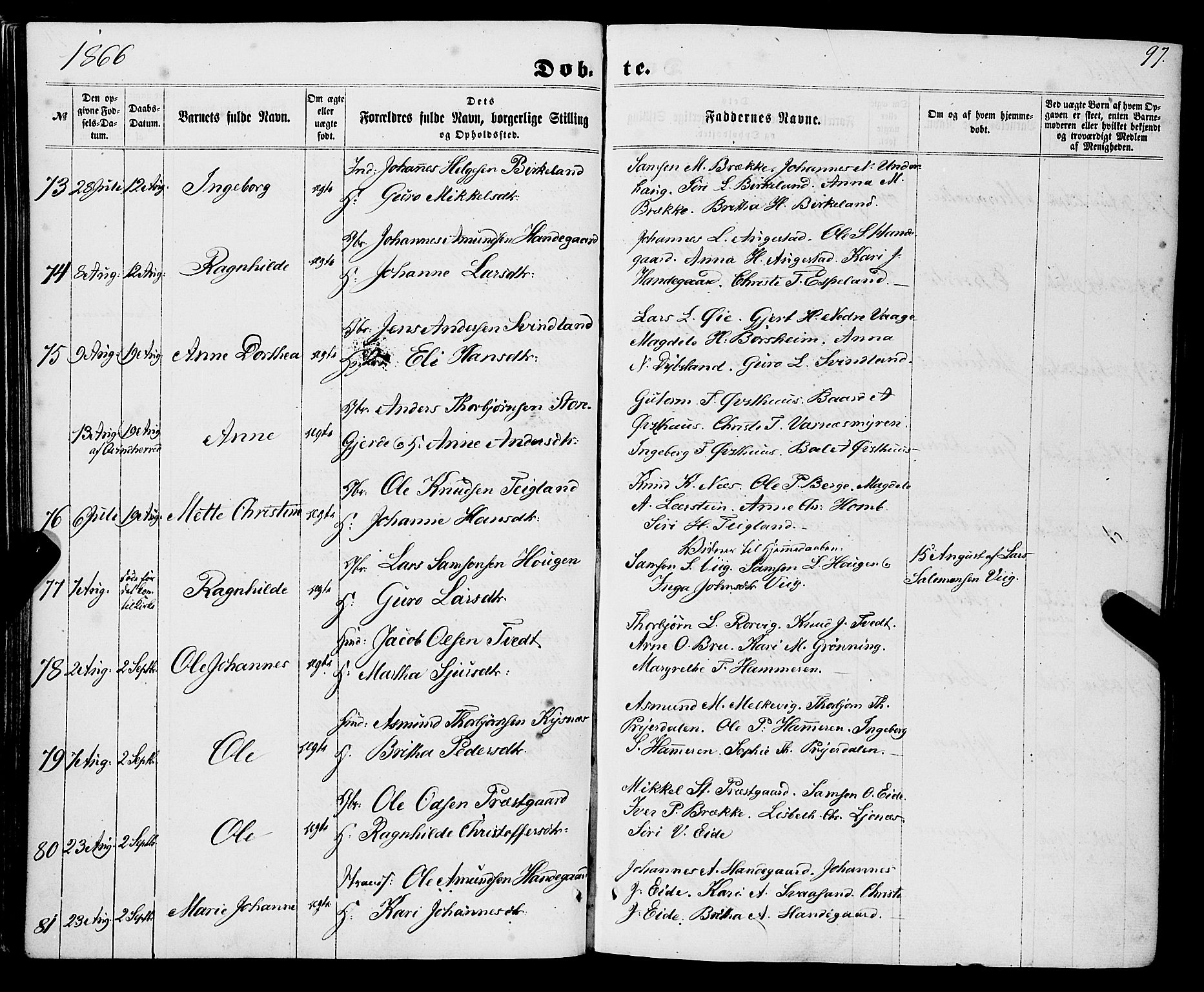 Strandebarm sokneprestembete, AV/SAB-A-78401/H/Haa: Parish register (official) no. A 8, 1858-1872, p. 97