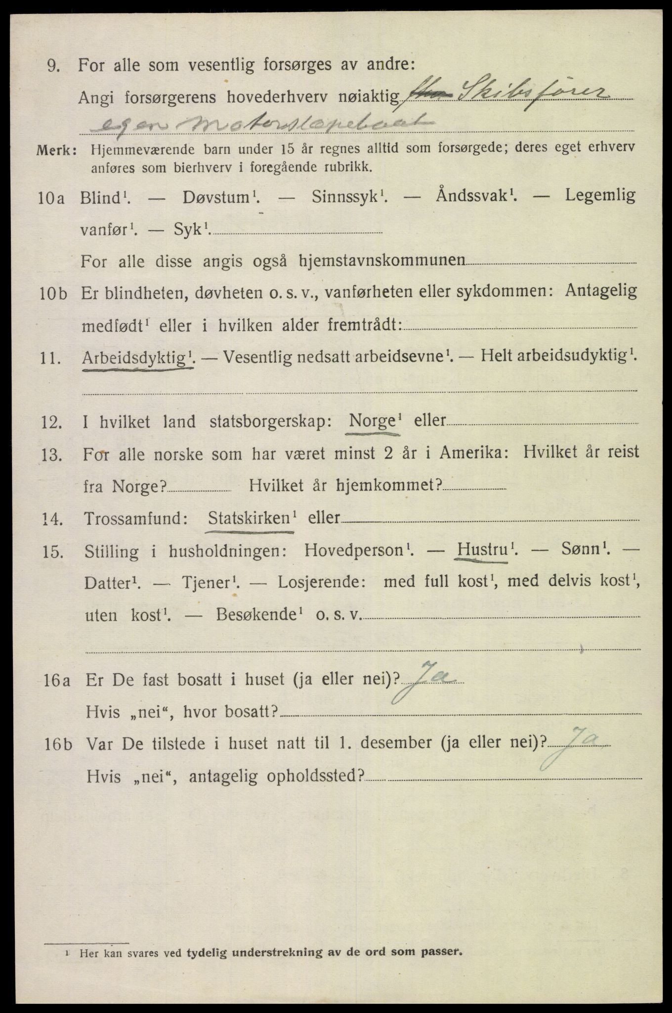 SAK, 1920 census for Fjære, 1920, p. 10780