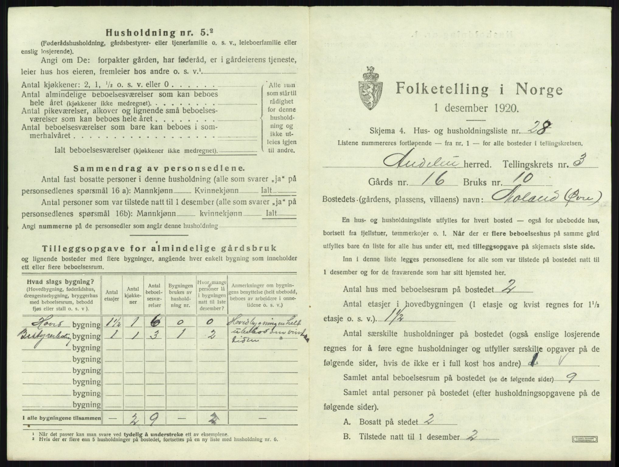 SAKO, 1920 census for Andebu, 1920, p. 235