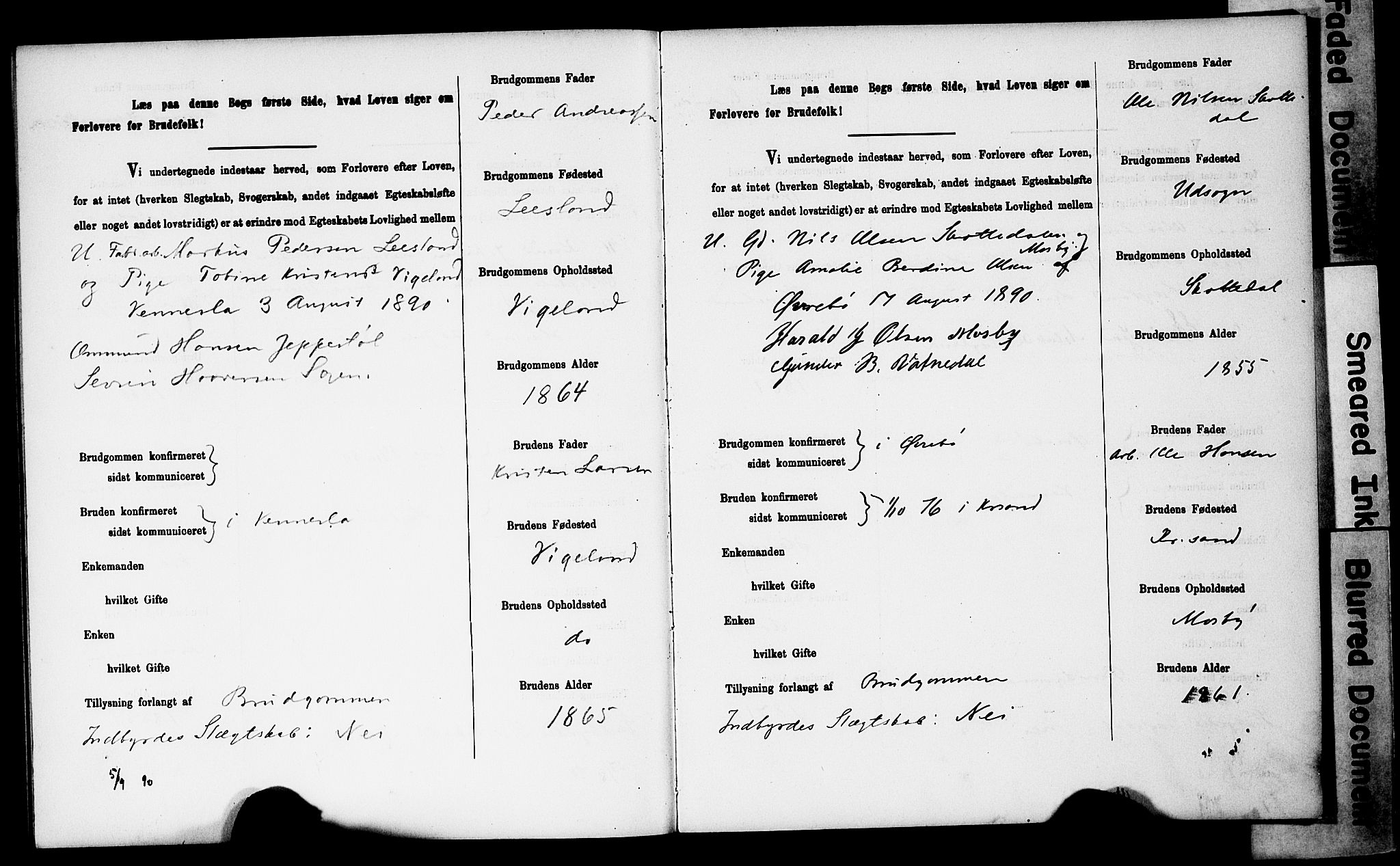 Vennesla sokneprestkontor, AV/SAK-1111-0045/J/L0032/0003: Banns register no. II 5 1, 1886-1892, p. 52