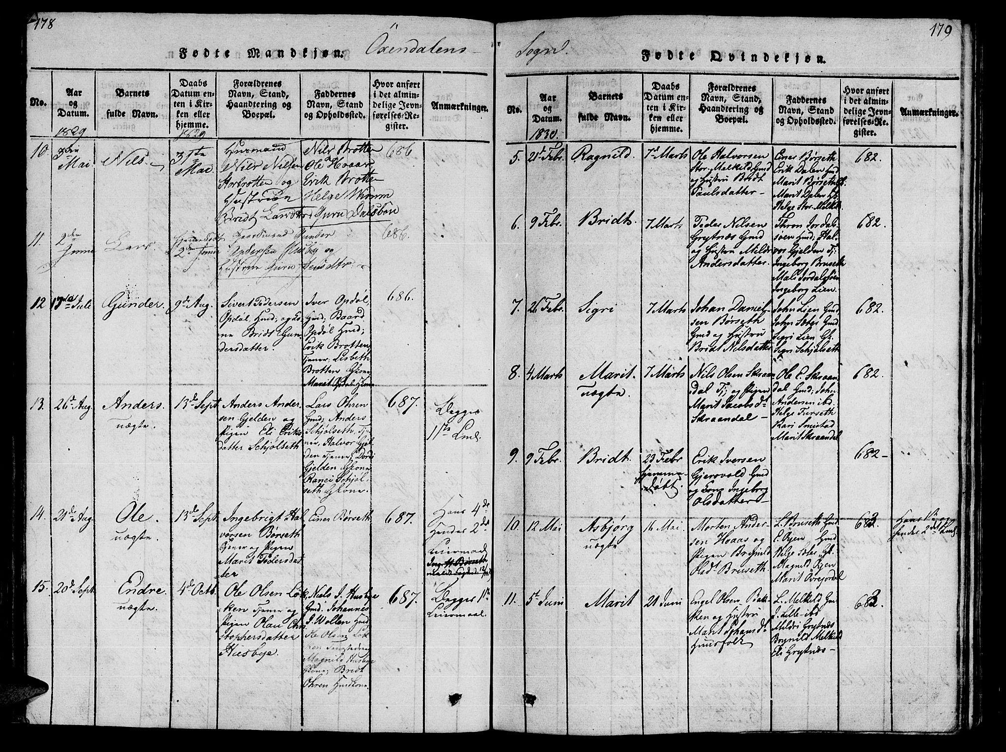 Ministerialprotokoller, klokkerbøker og fødselsregistre - Møre og Romsdal, AV/SAT-A-1454/590/L1011: Parish register (official) no. 590A03 /3, 1819-1832, p. 178-179